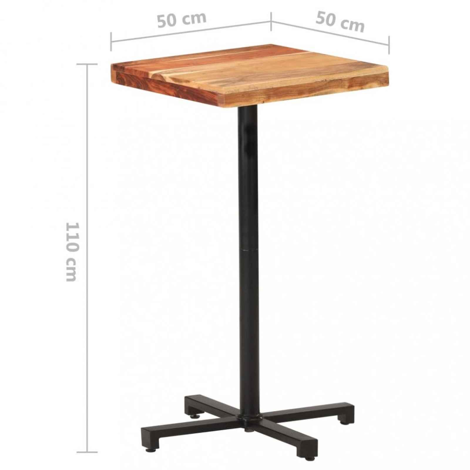 Barový stůl hnědá / černá akácie 50x50x110 cm