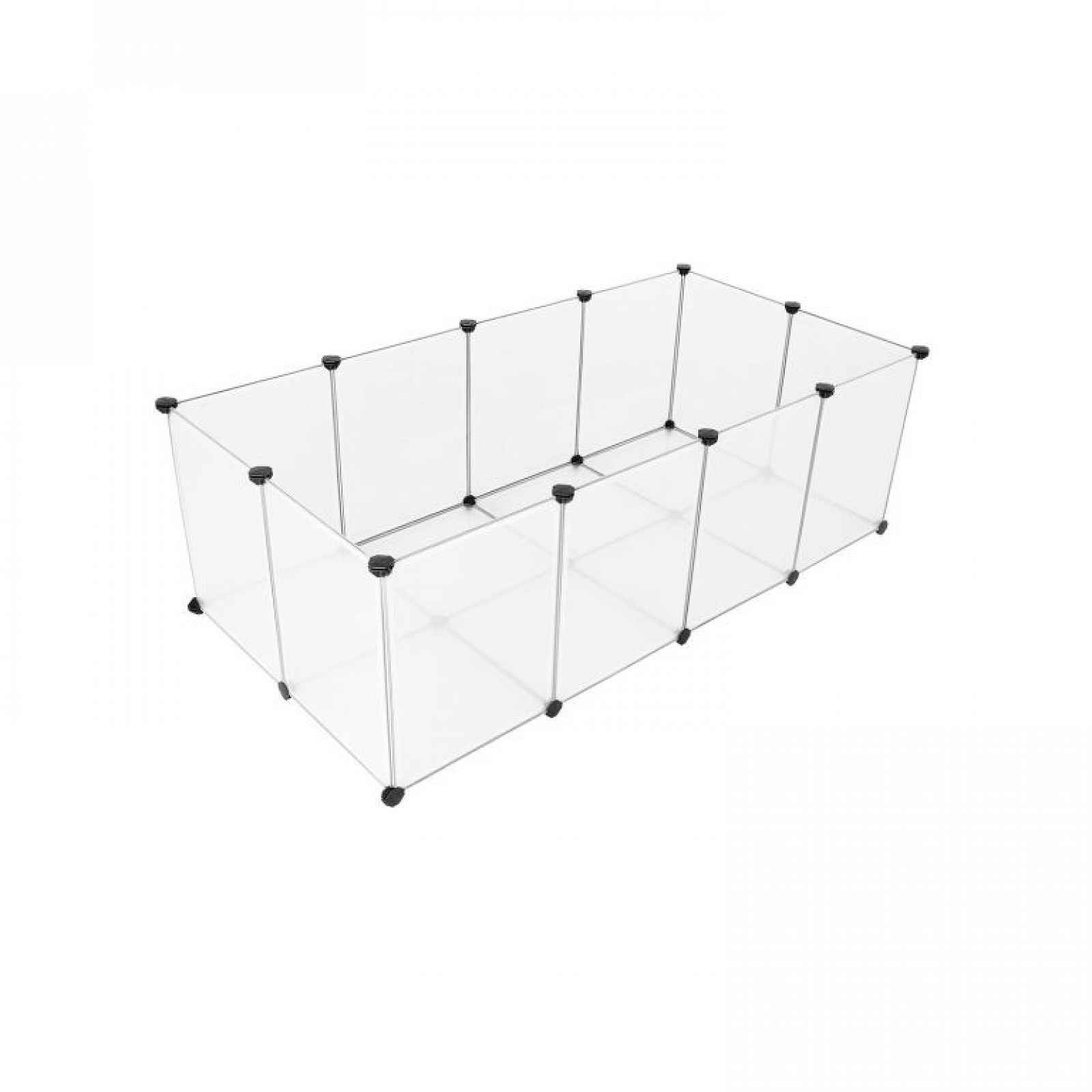 Ohrádka pro malá zvířata s podlahou, bílá