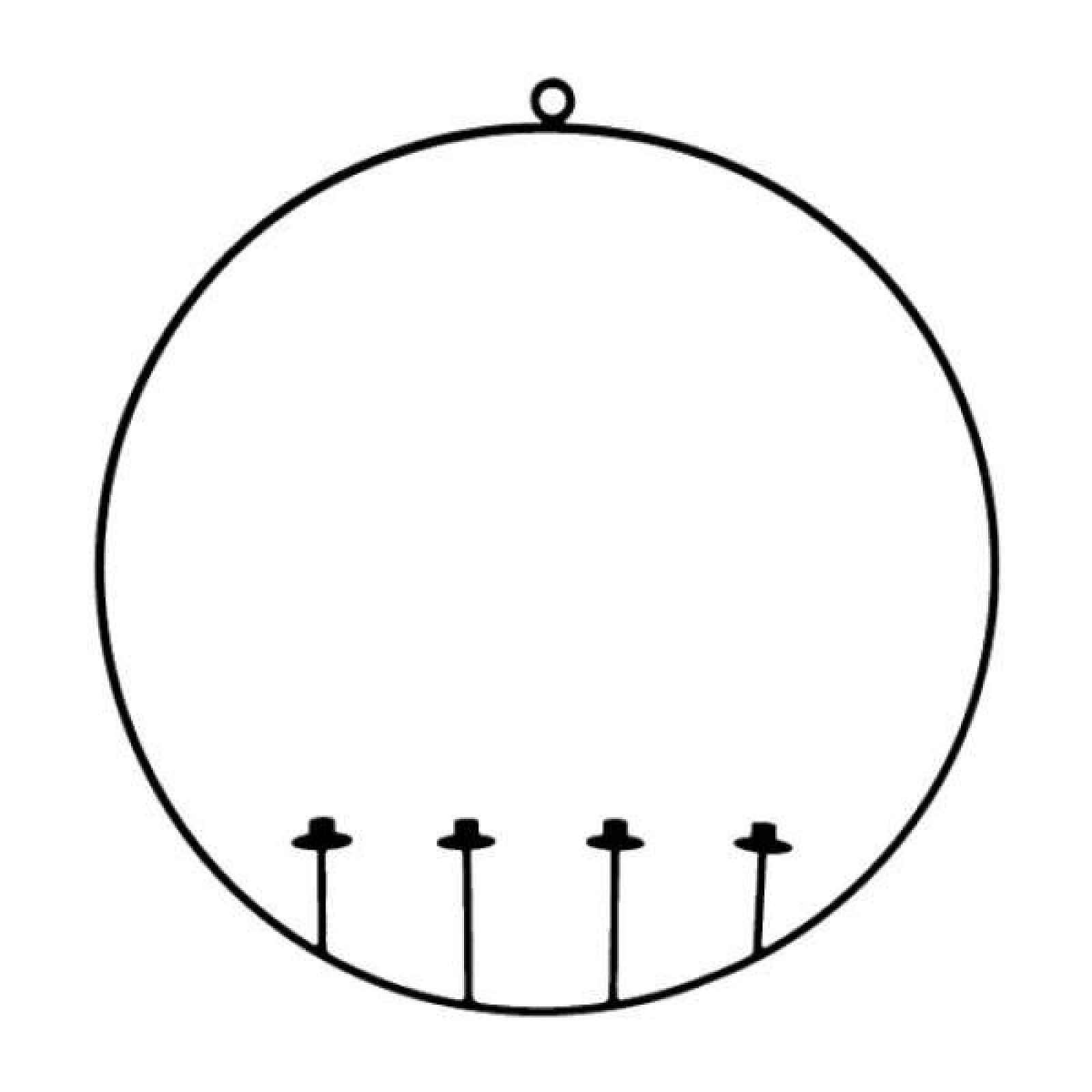 Svícen PUKHAN na 4 svíčky v kruhu závěsný