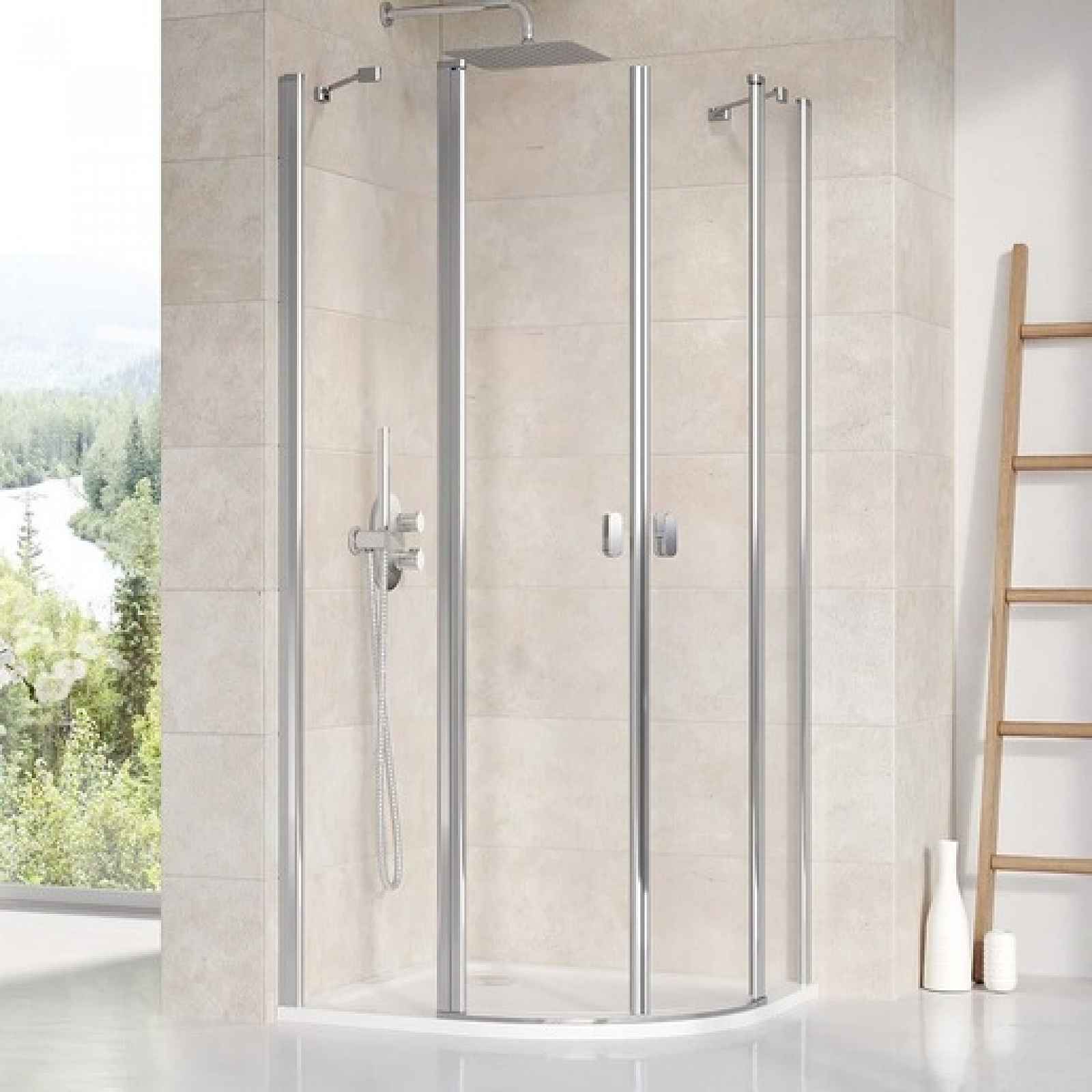 Sprchový kout čtvrtkruh 90x90x195 cm Ravak Chrome chrom lesklý 3Q170C00Z1