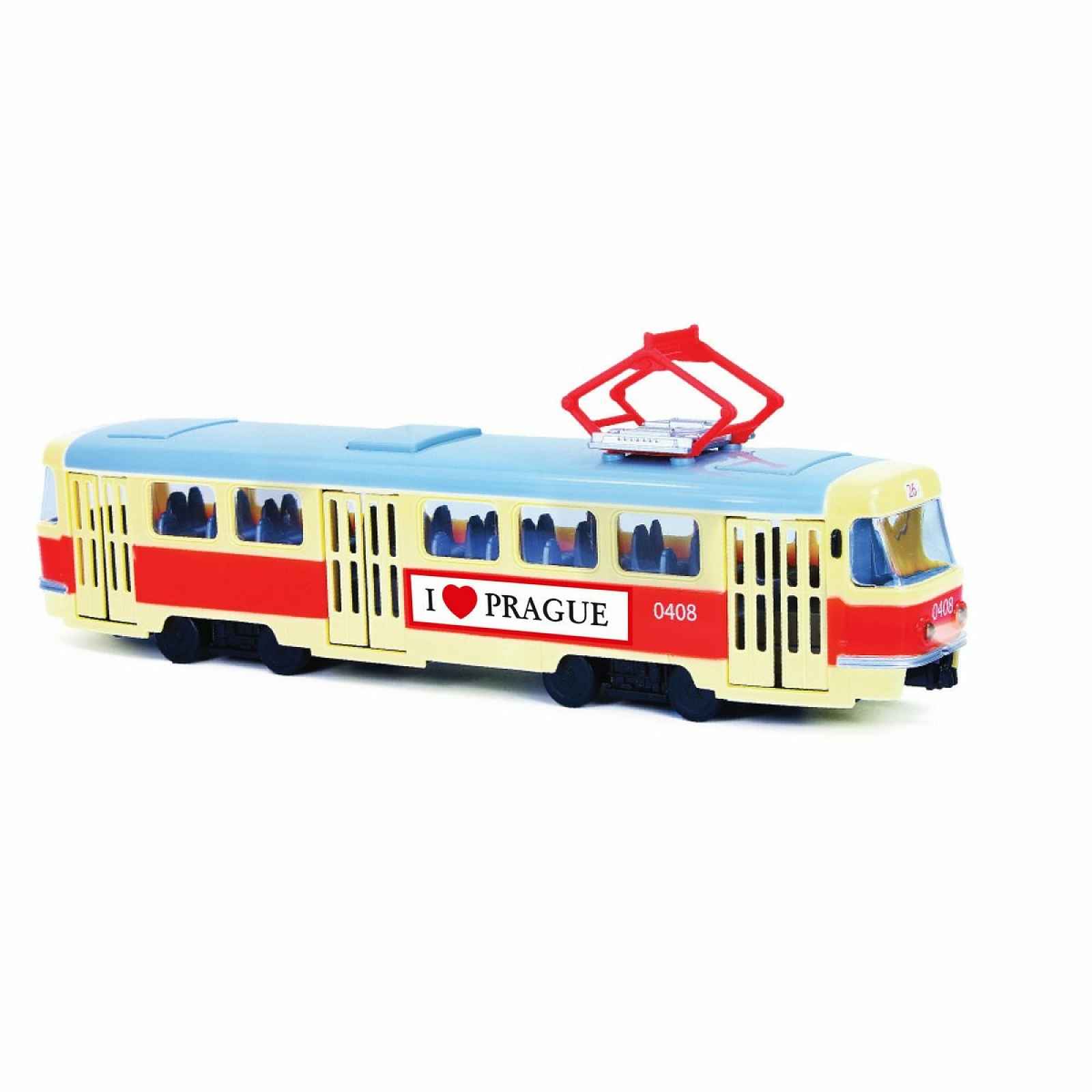 Rappa Tramvaj která hlásí zastávky česky PRAGUE, 28 cm