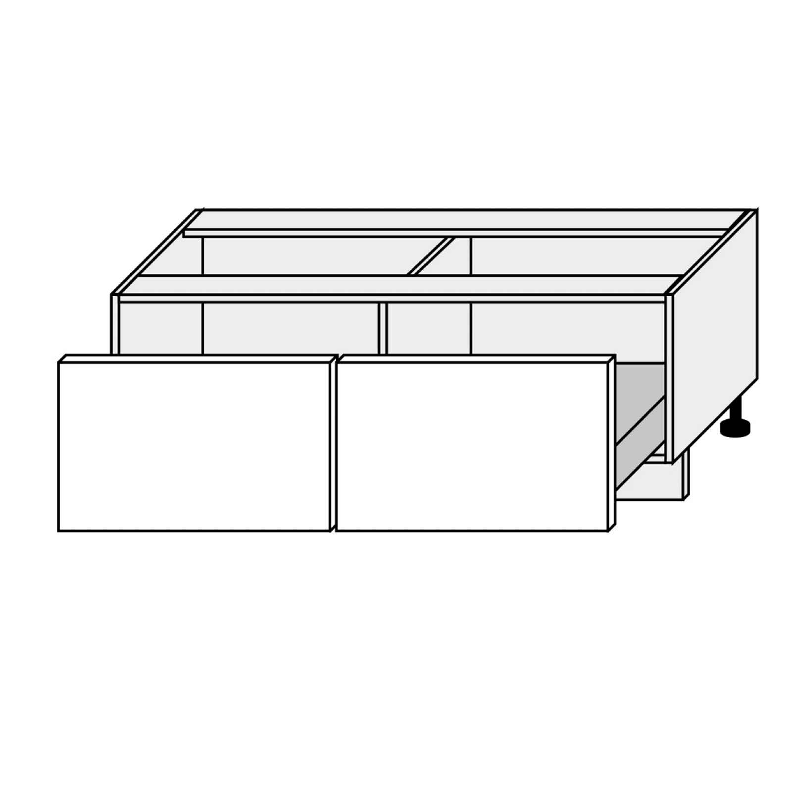 PLATINUM, skříňka dolní D2A 120, korpus: lava, barva: white