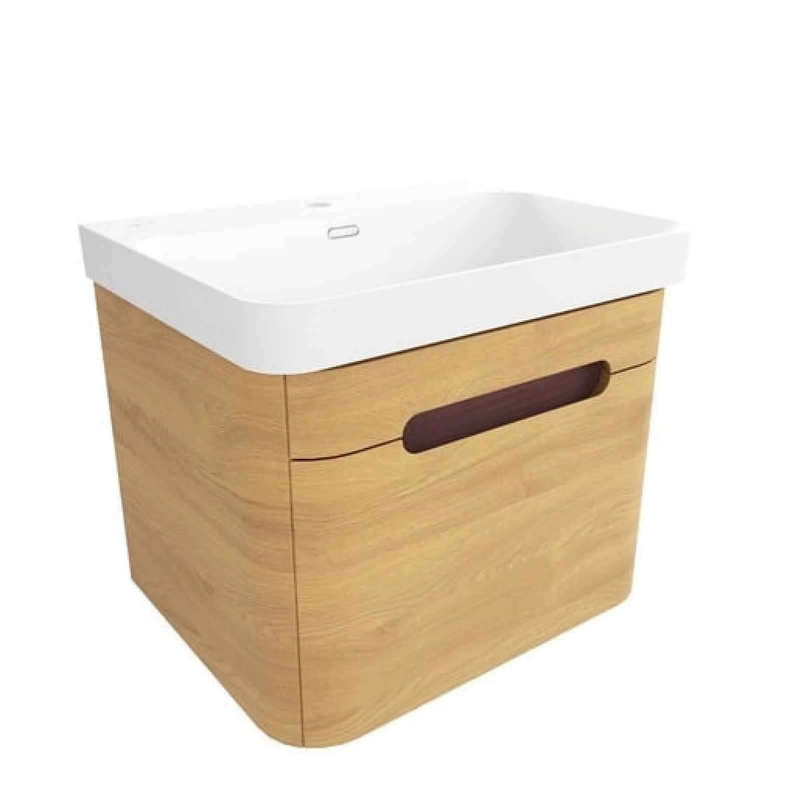 Koupelnová skříňka s umyvadlem SAT Fusion 57,5x43x45 cm dub medový mat SATFUSION60DMMW