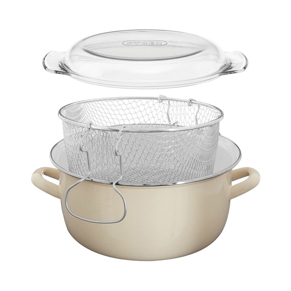 Béžový fritovací hrnec Premier Housewares, objem 5 l