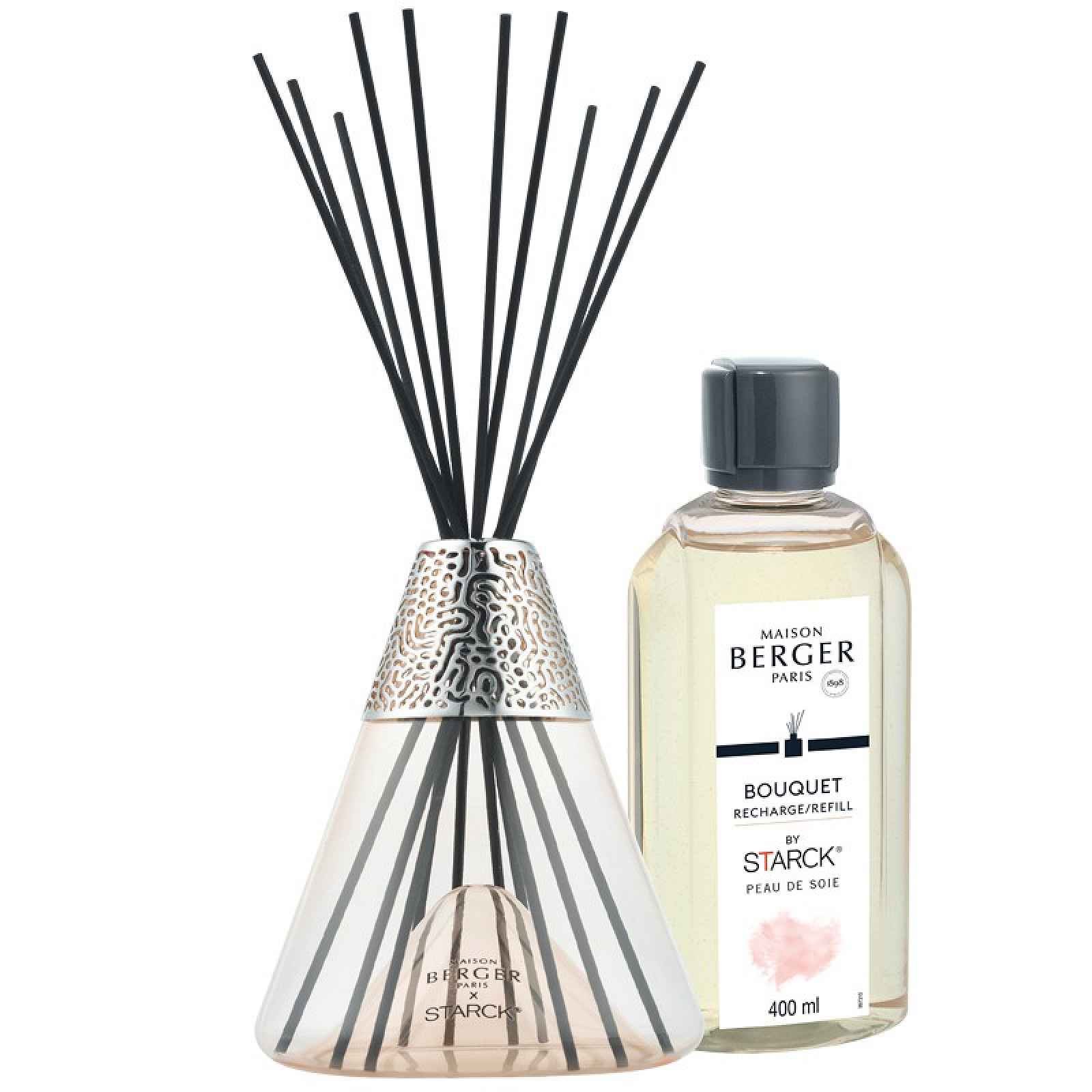 Maison Berger Paris Aroma difuzér Starck, růžový + Peau de Soie, 400 ml 6900