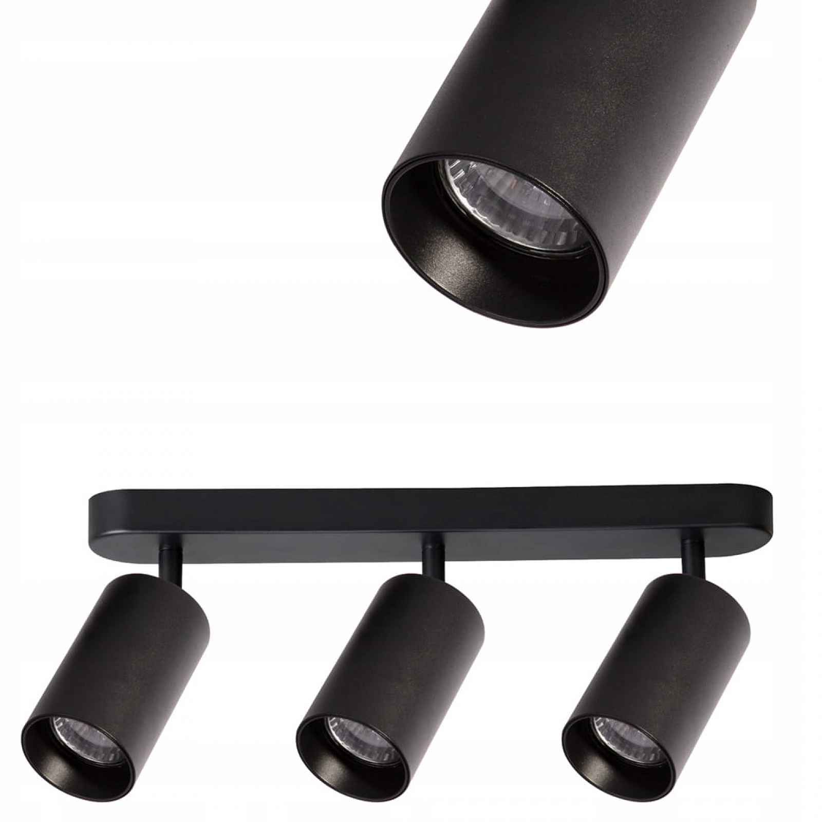 Milagro stropní reflektory na liště nastavitelné Pipe Spot Černá 3xGU10