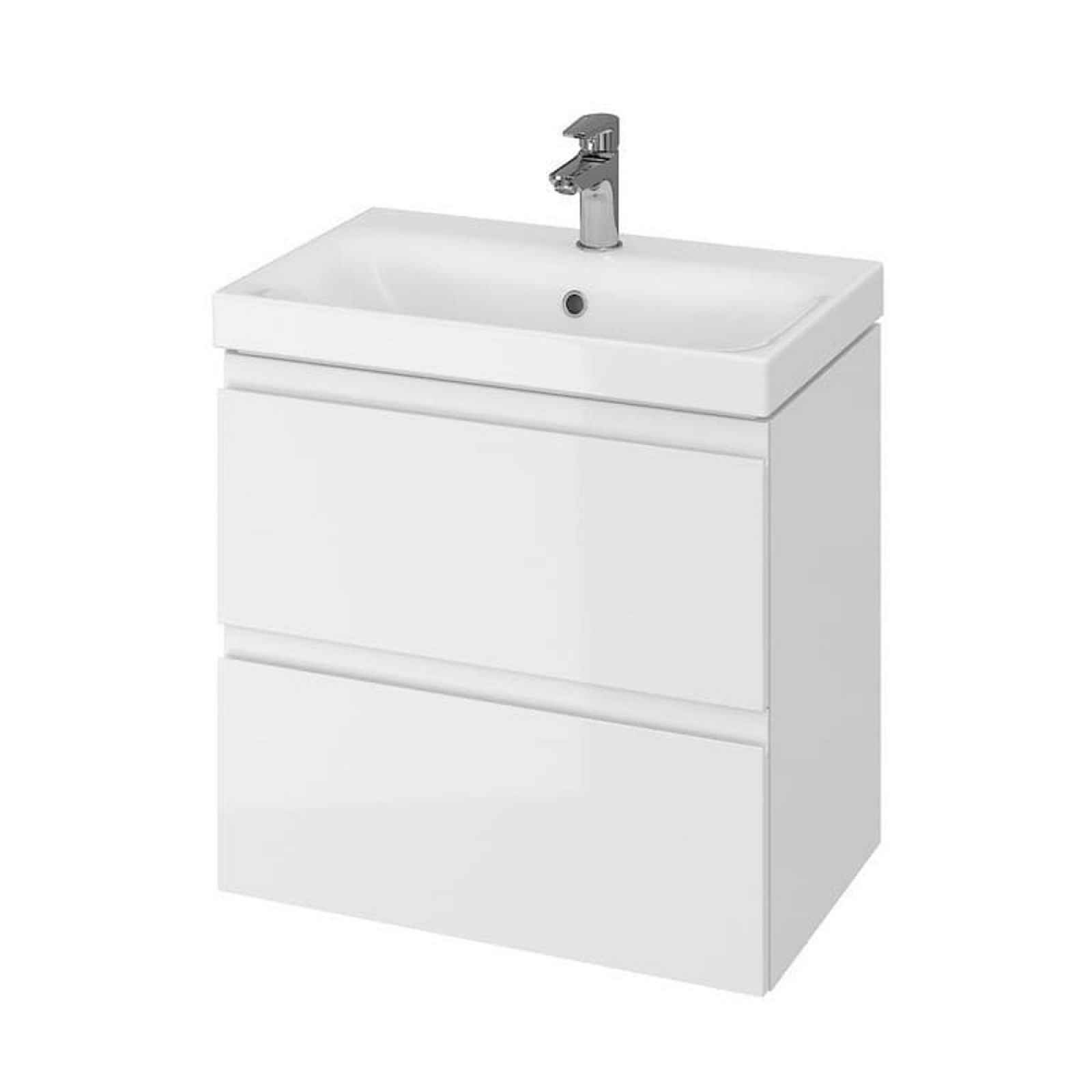 Koupelnová skříňka s umyvadlem Cersanit MODUO 59,5x62x37,5 cm bílá lesk S801-227-DSM