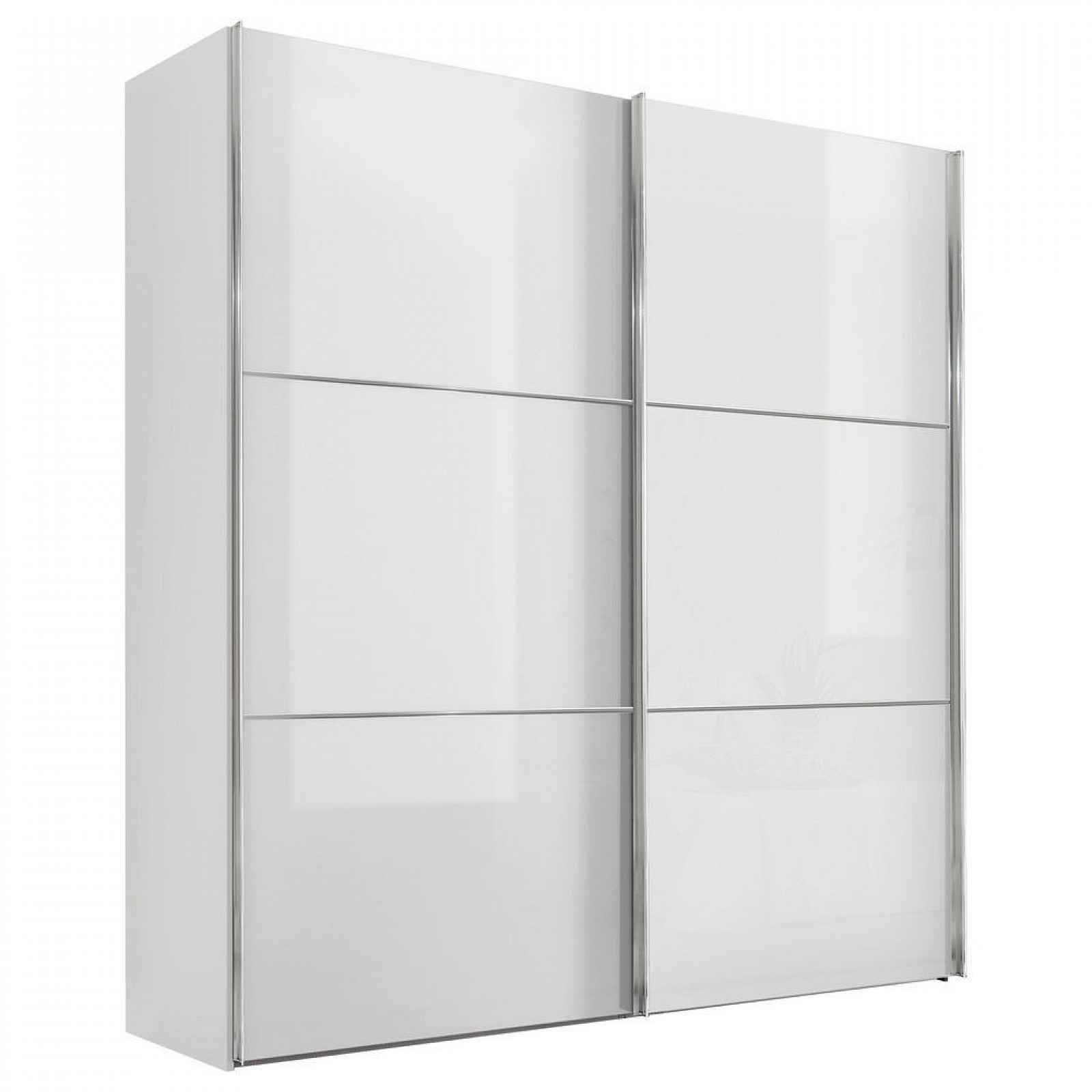 Moderano SCHWEBETÜRENSCHRANK Glasfront, bílá, 188/222/68 cm - Šatní skříně - 000531006073