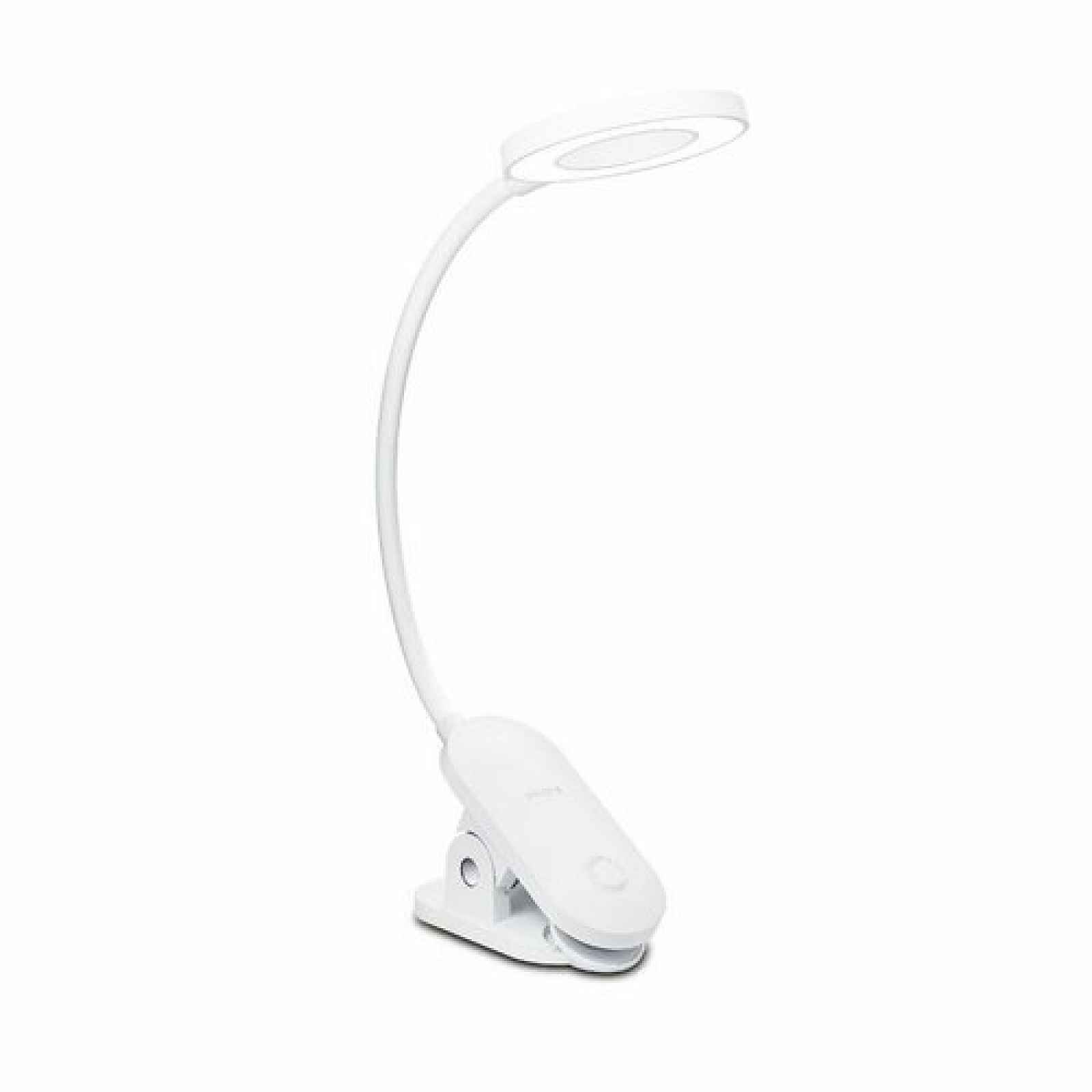 Philips 8720169194397 stolní LED lampa s klipem Forys, bílá, 1x 5 W 200lm 4000K IP20