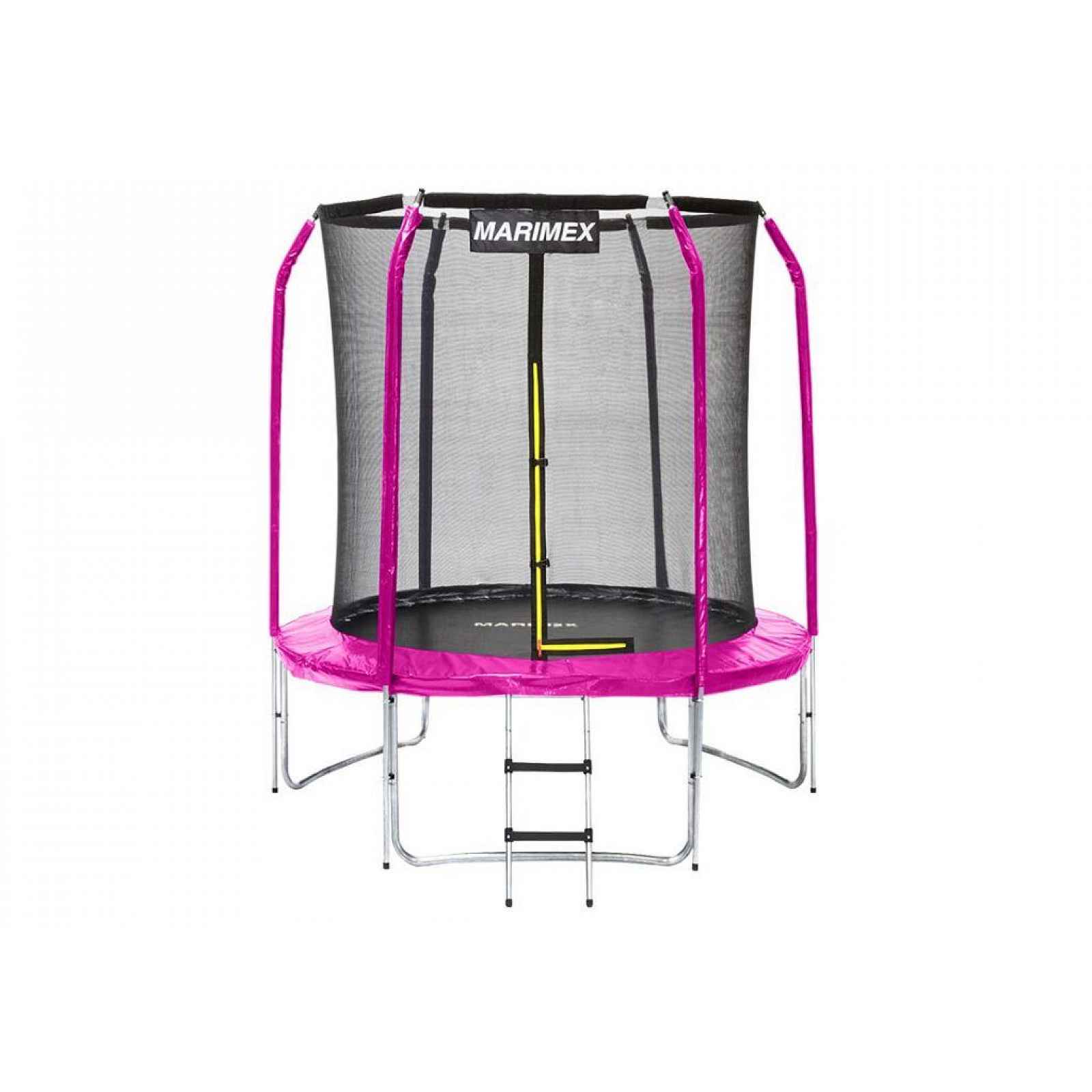 Trampolína Marimex 183 cm růžová + vnitřní ochranná síť + schůdky ZDARMA