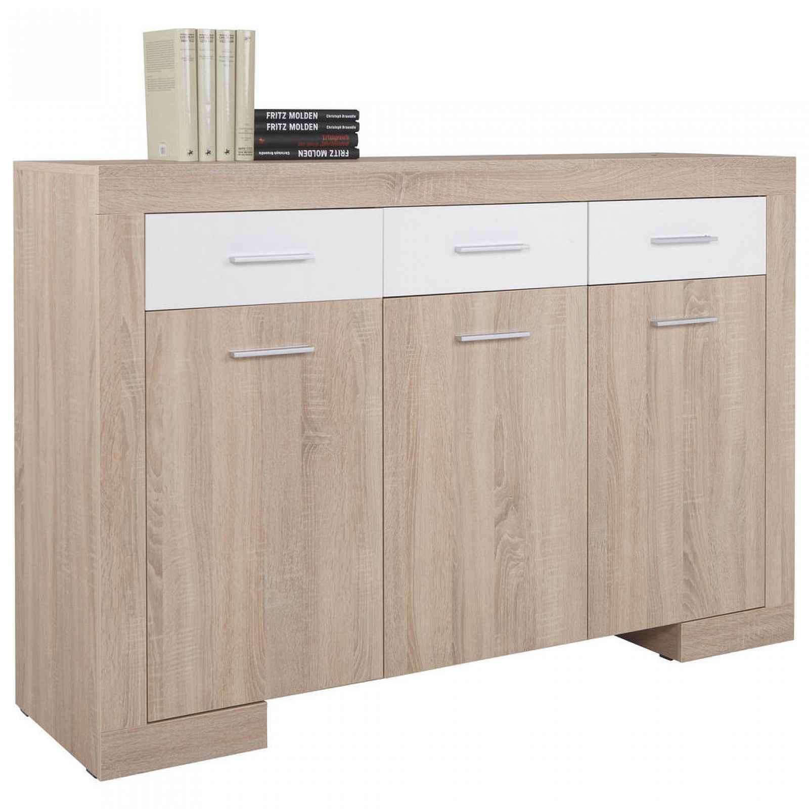 KOMODA SIDEBOARD, bílá, Sonoma dub Cantus