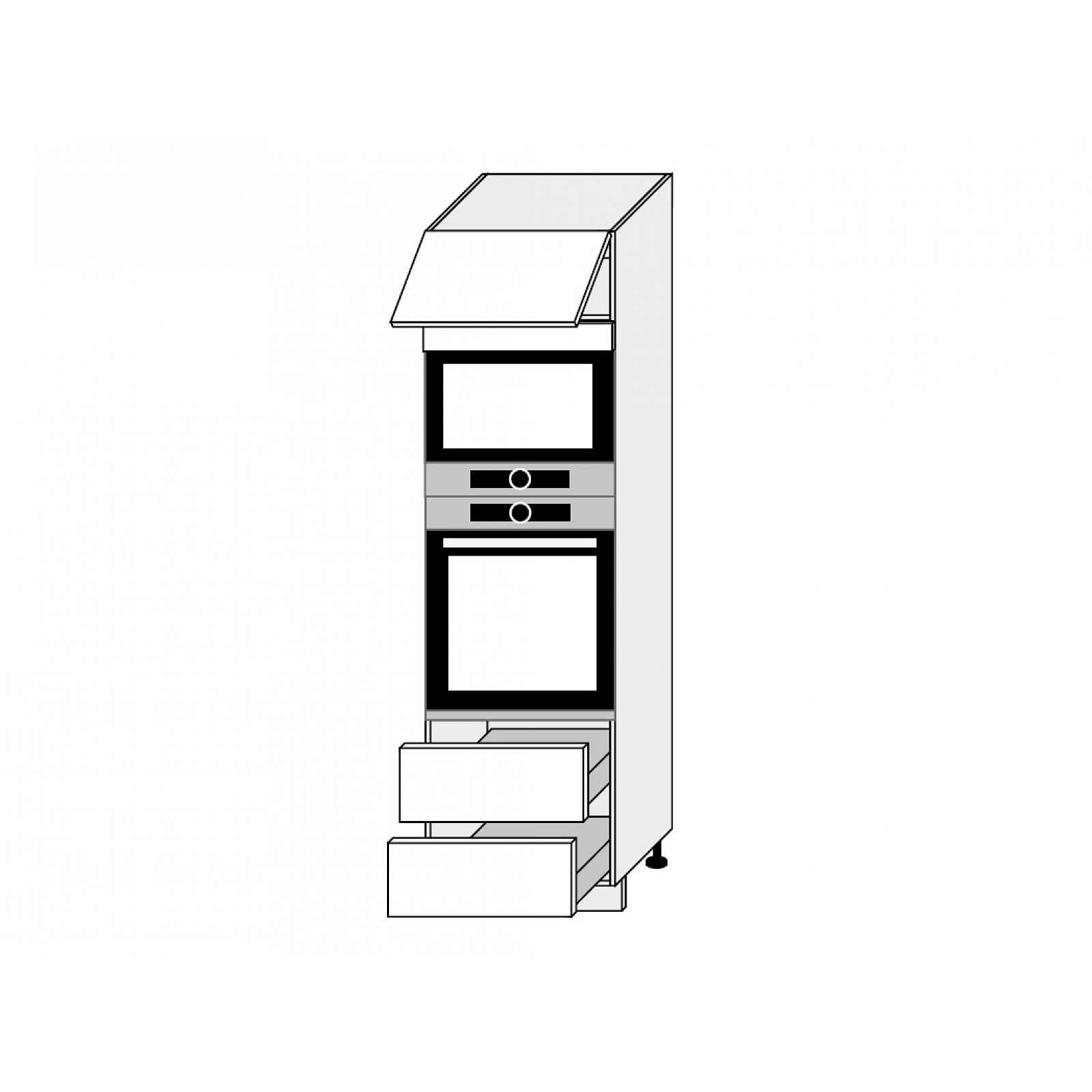 FOLLY, skříňka pro vestavbu D14RU/2M-284, dust grey/lava