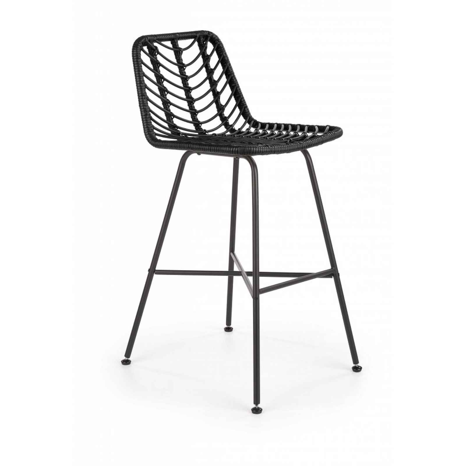 Zahradní barová židle H-97 černá / přírodní Halmar