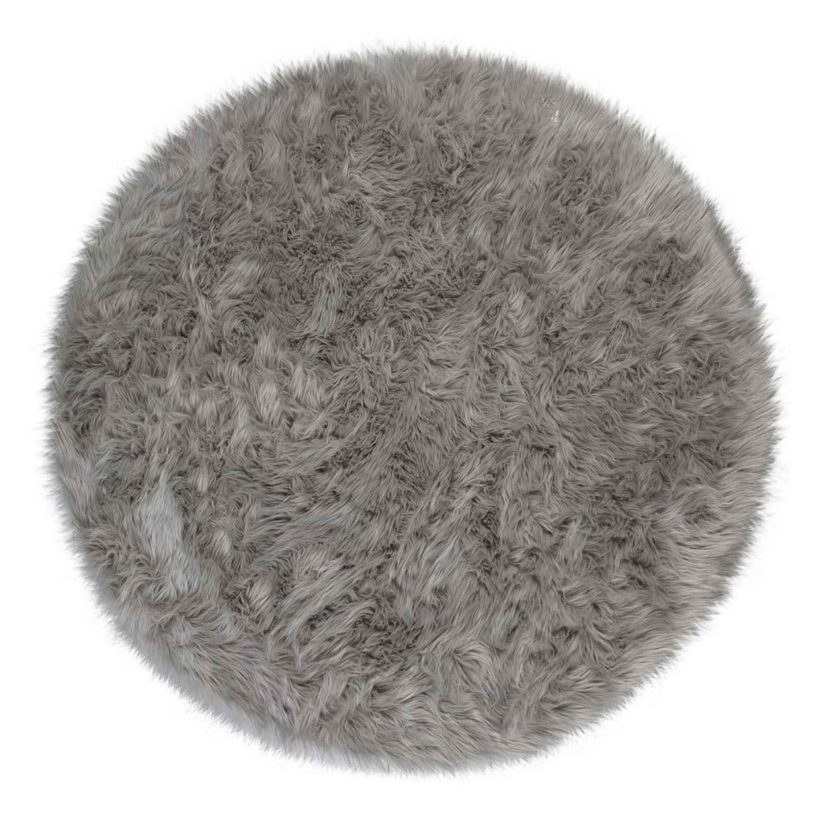 Šedý koberec Flair Rugs Sheepskin, ⌀ 120 cm