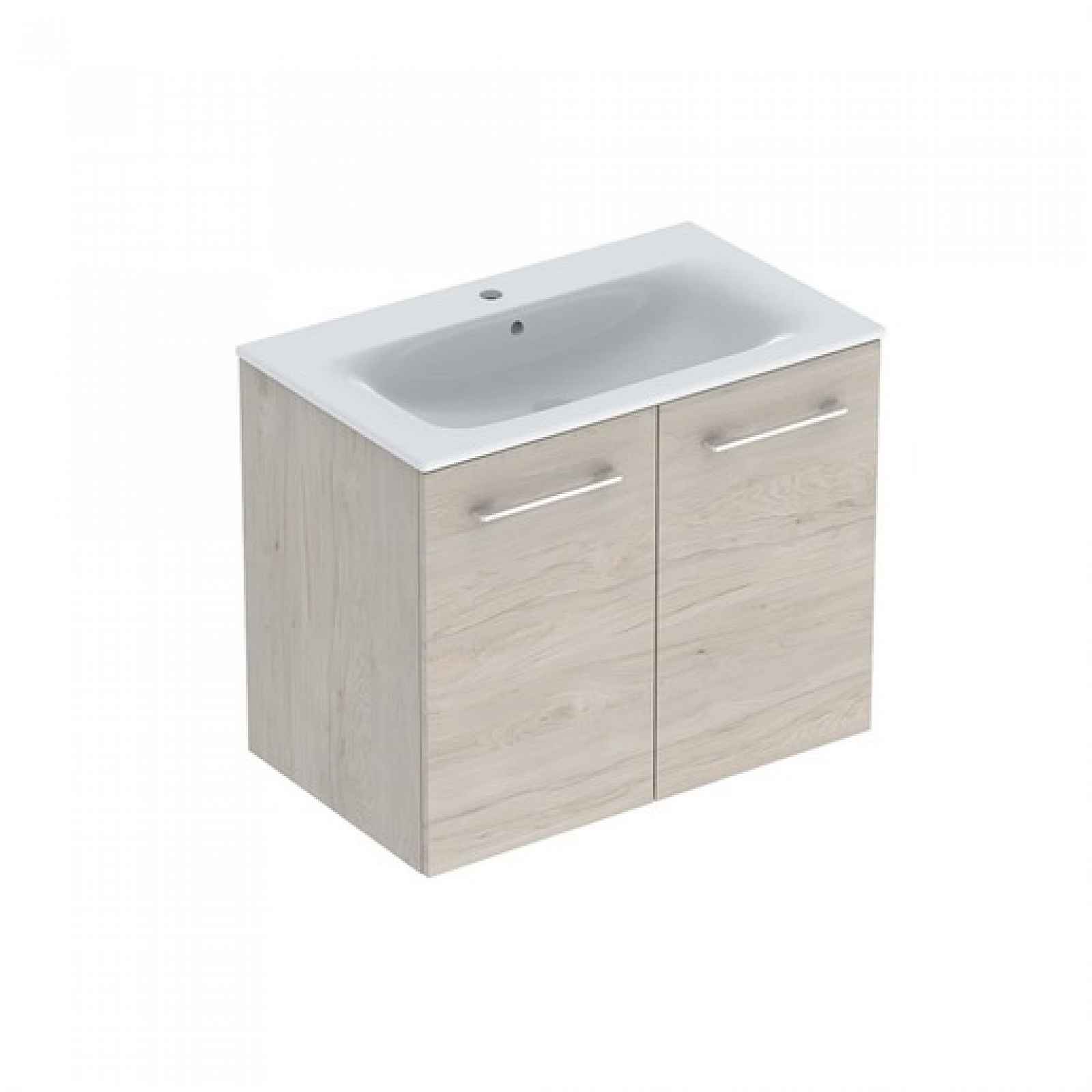 Koupelnová skříňka s umyvadlem Geberit Selnova 80x50,2x65,2 cm ořech hickory světlý 501.259.00.1