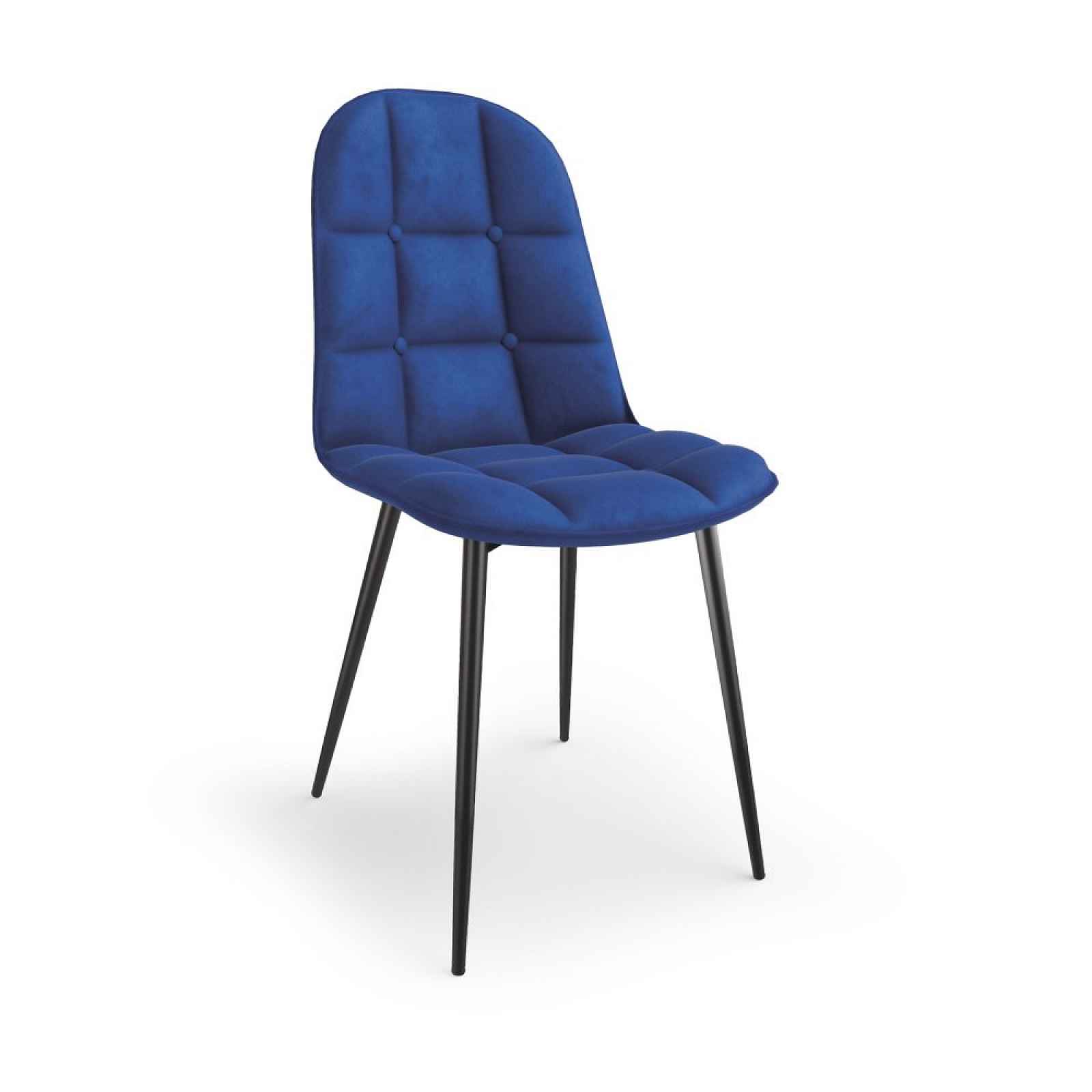 Jídelní židle samet / černá Halmar Modrá
