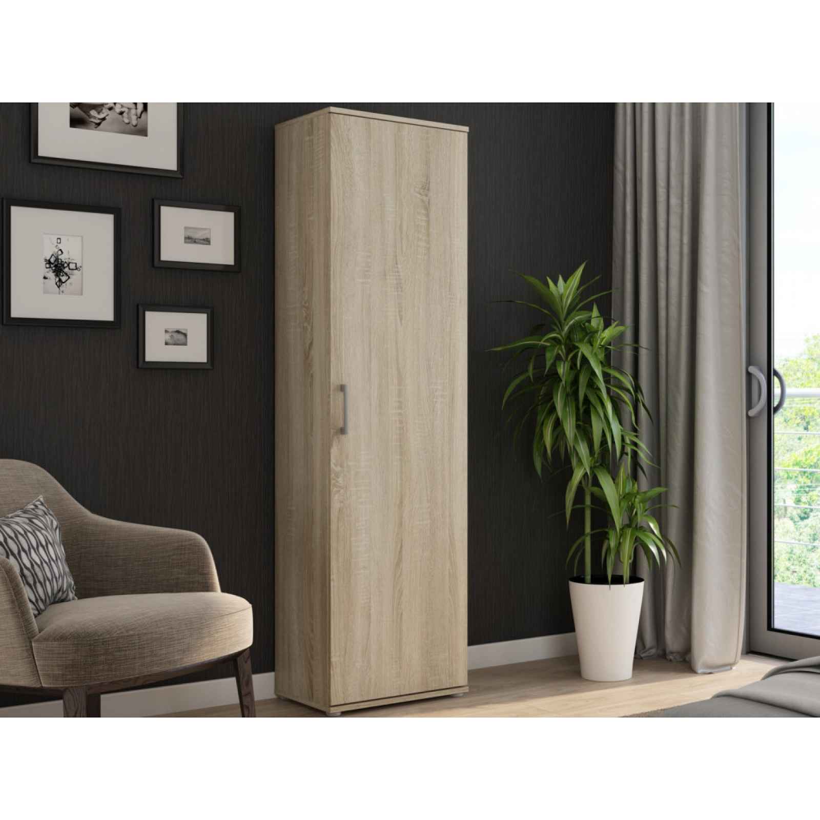 Víceúčelová skříň s policemi Nitro, 50 cm, dub sonoma