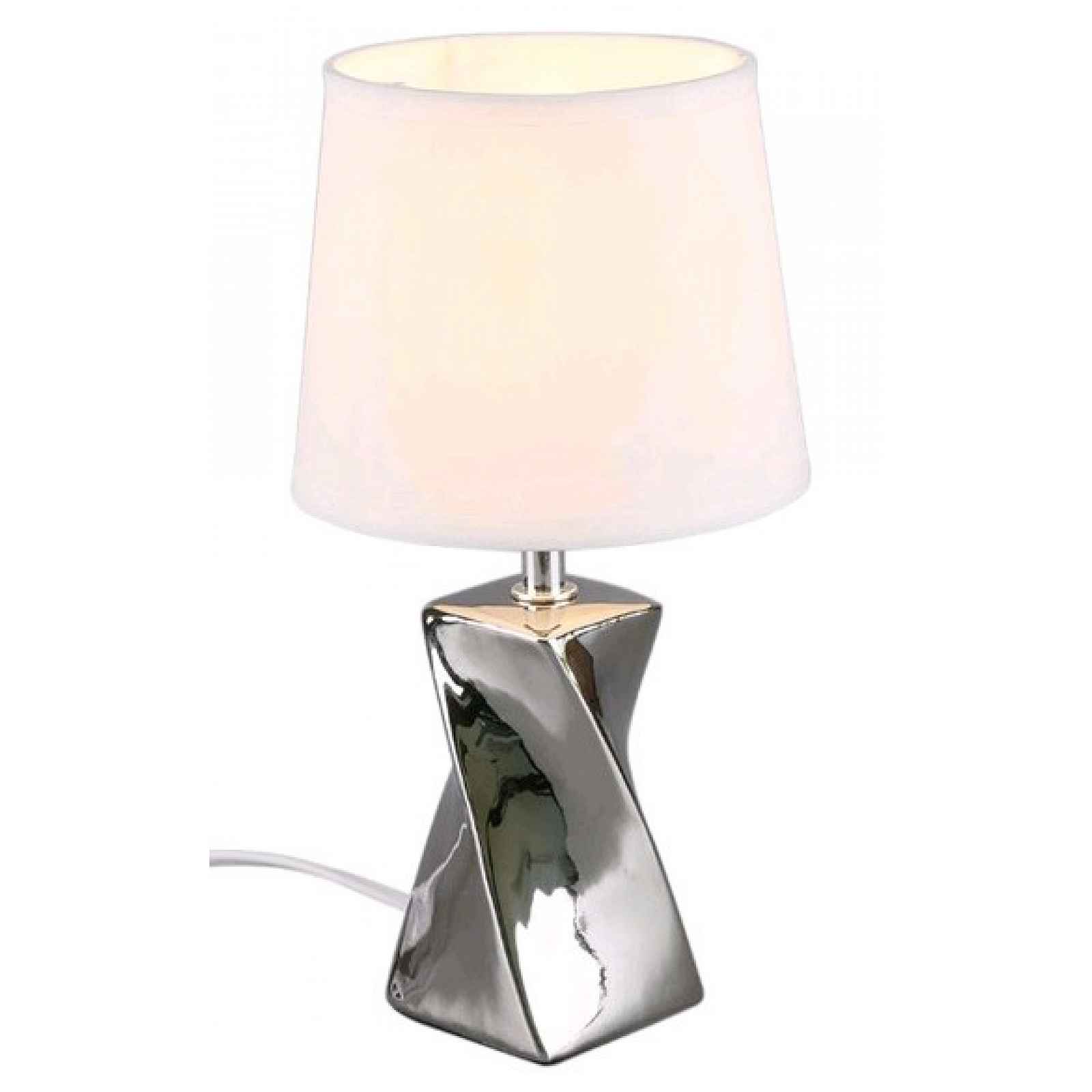 Stolní lampa Abeba, lesklá stříbrná