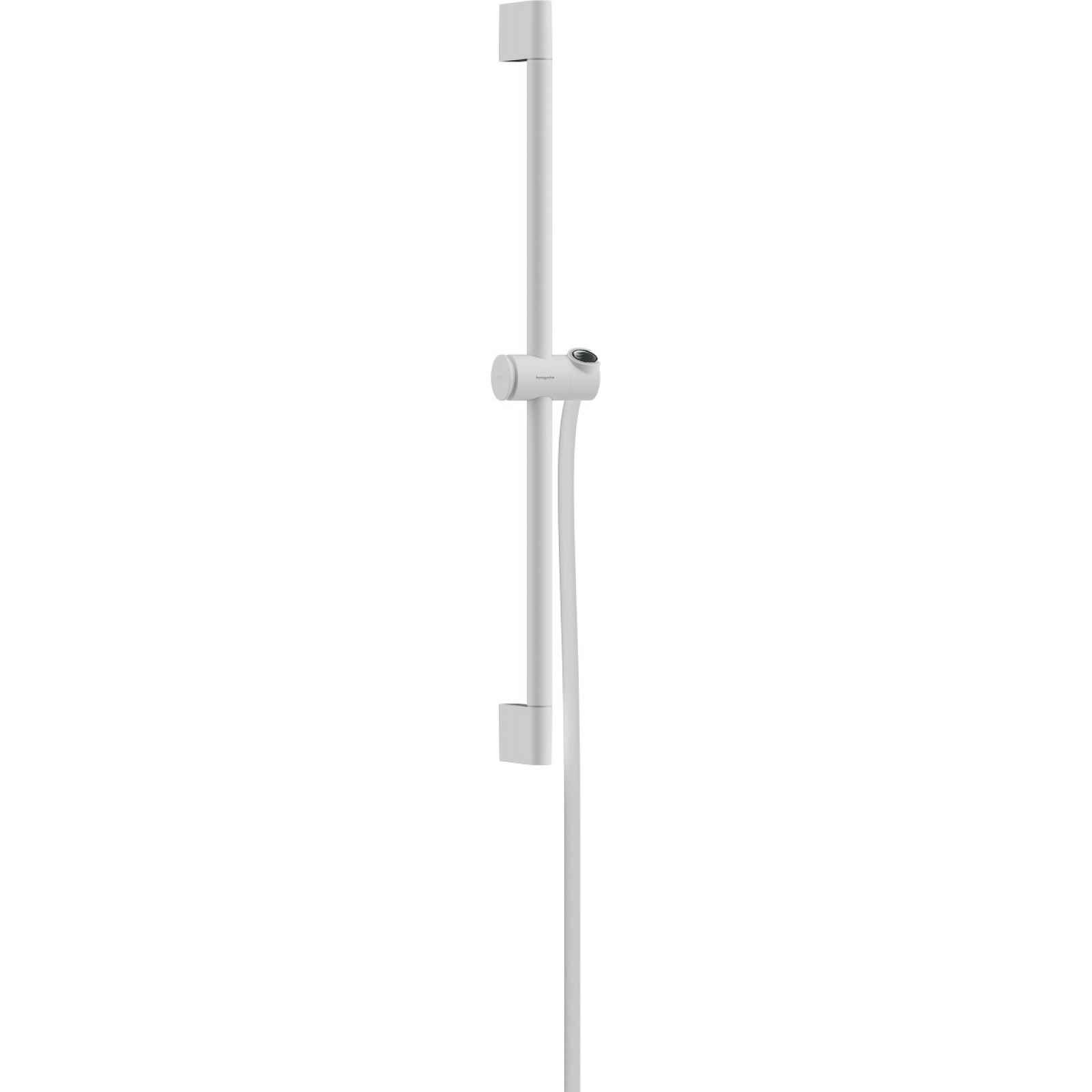 Sprchová tyč Hansgrohe Unica na stěnu s držákem sprchy a sprchovou hadicí matná bílá 24400700