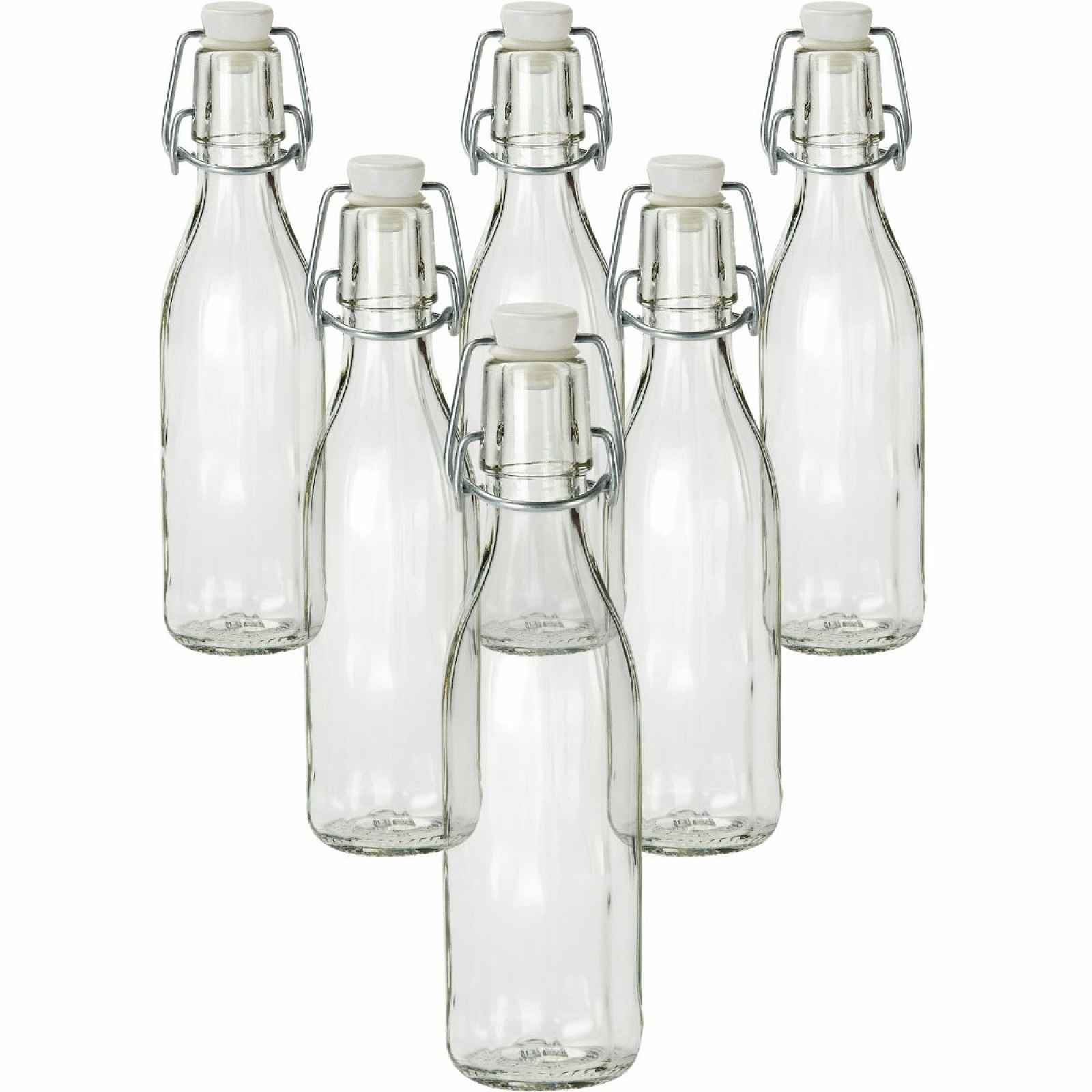 Skleněná láhev s clip uzávěrem, 0,5 l, 6 ks