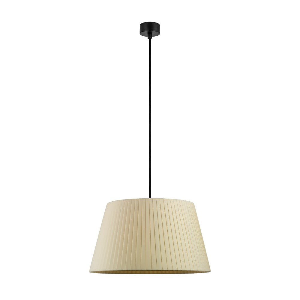 Krémové závěsné svítidlo s černým kabelem Sotto Luce Kami, ⌀ 36 cm