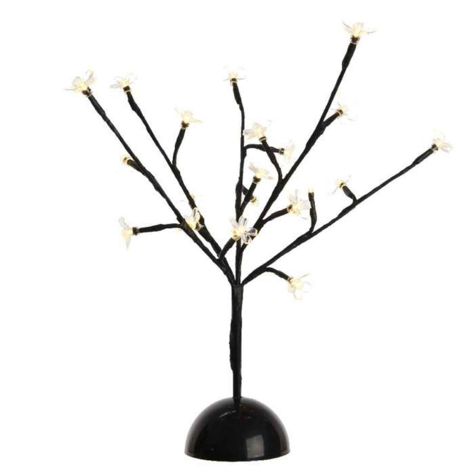 Strom svítící kvetoucí mini 20LED barevný baterie 38cm černá
