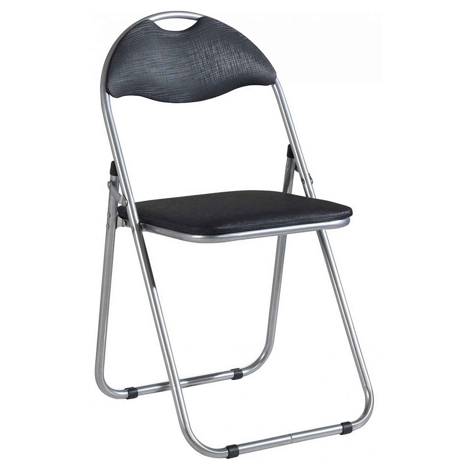 Skládací židle Shake, kov/černá ekokůže