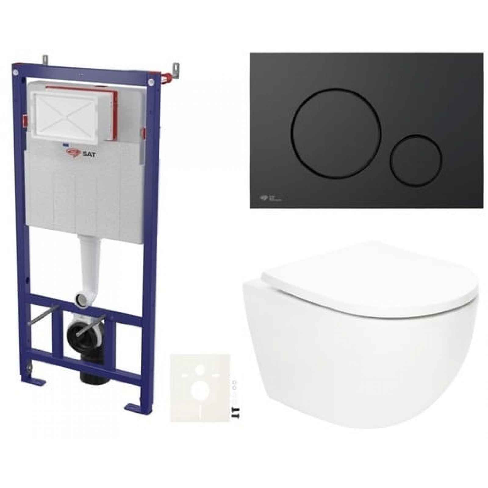 Závěsný wc set do lehkých stěn / předstěnová SAT Fusion SIKOSSTORFU68