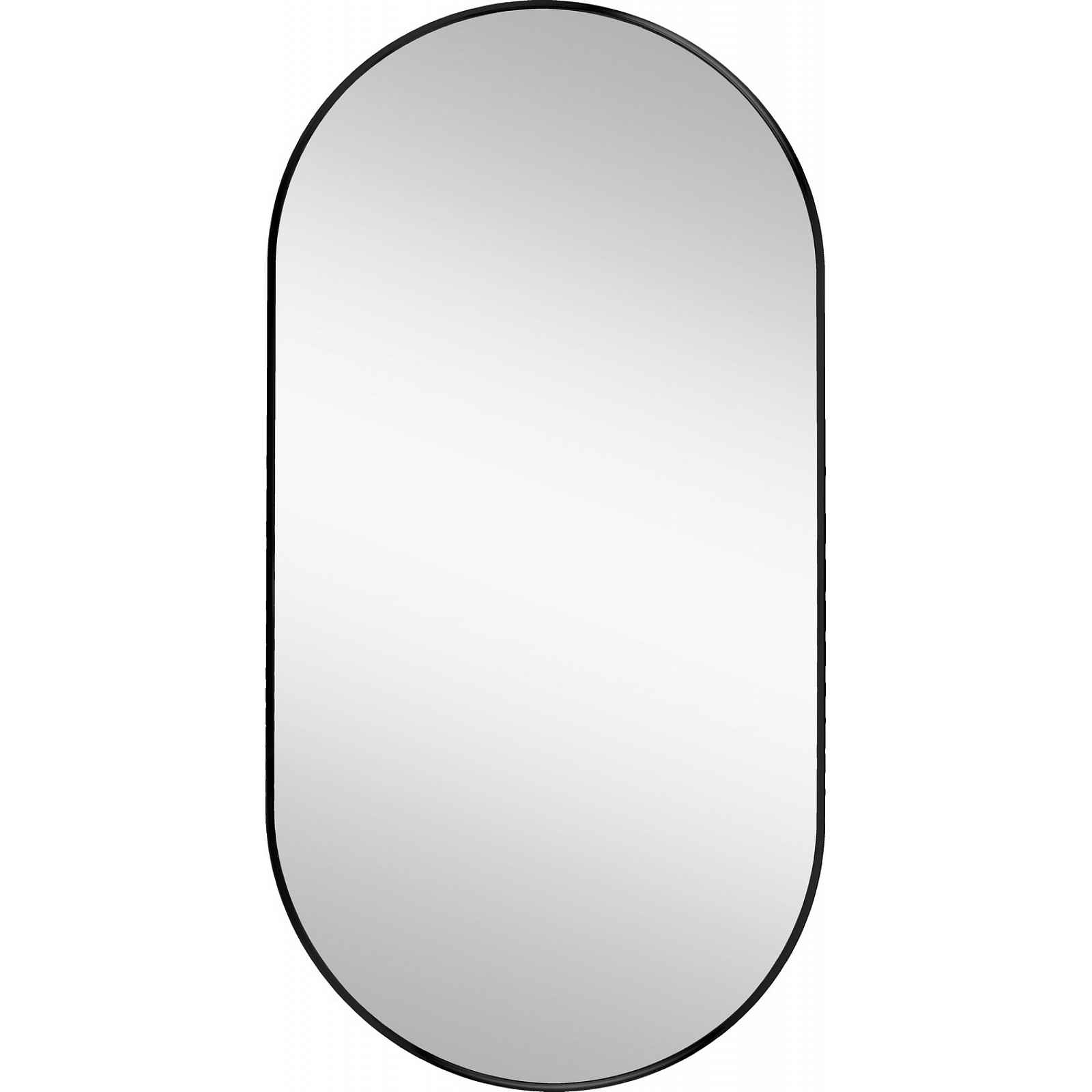 Nástěnné zrcadlo Josie 50x100 cm, černé oválné