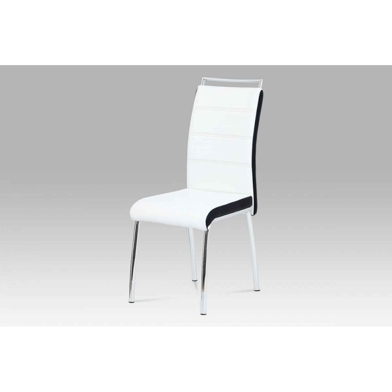 Jídelní židle bílá / stříbrná Autronic