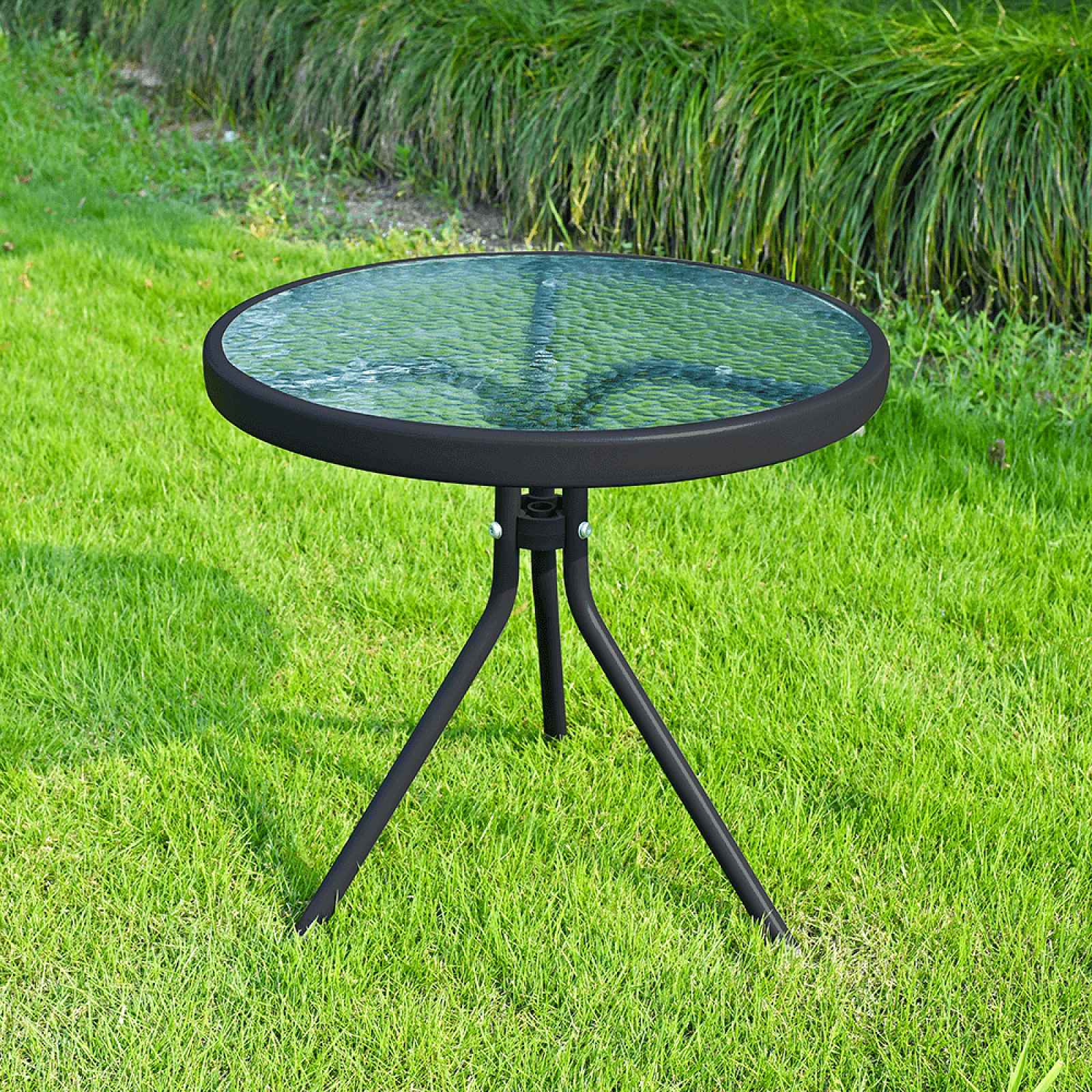 Zahradní stolek HABIR ocel / sklo Tempo Kondela