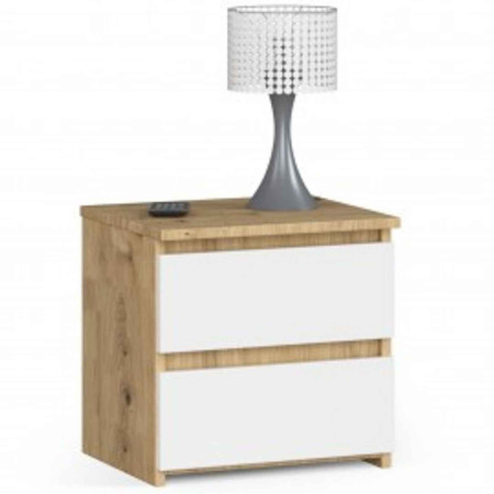 Noční stolek CL2 - dub artisan/bílá