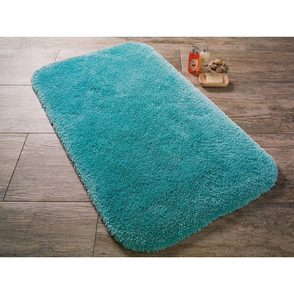 Tyrkysová předložka do koupelny Confetti Bathmats Miami, 100 x 100 cm