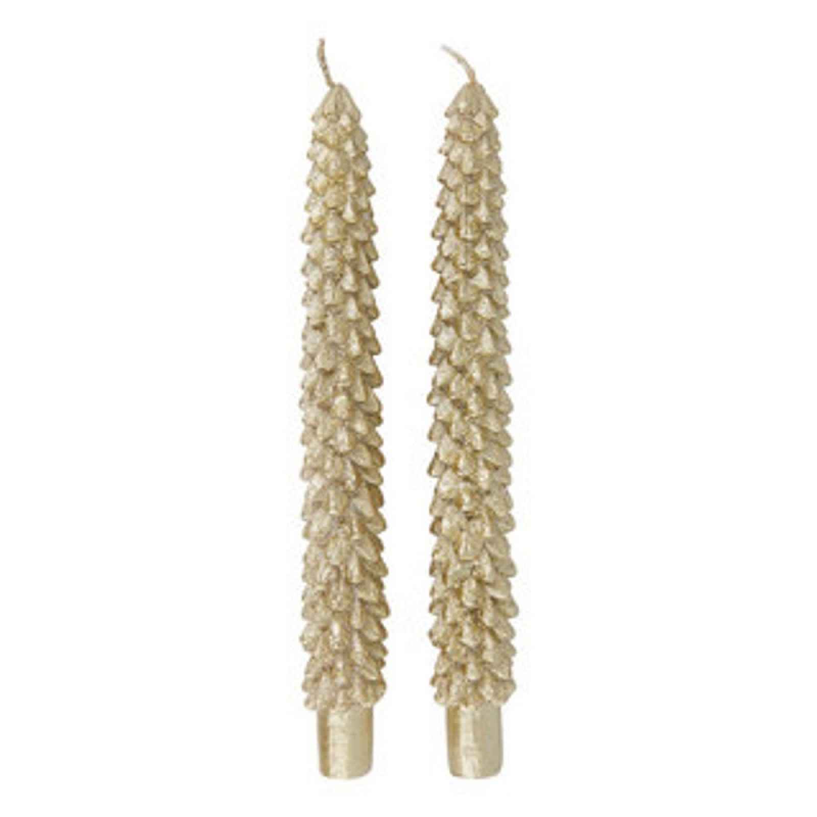 Butlers X-MAS Sada svíček vánoční stromek 2 ks - zlatá