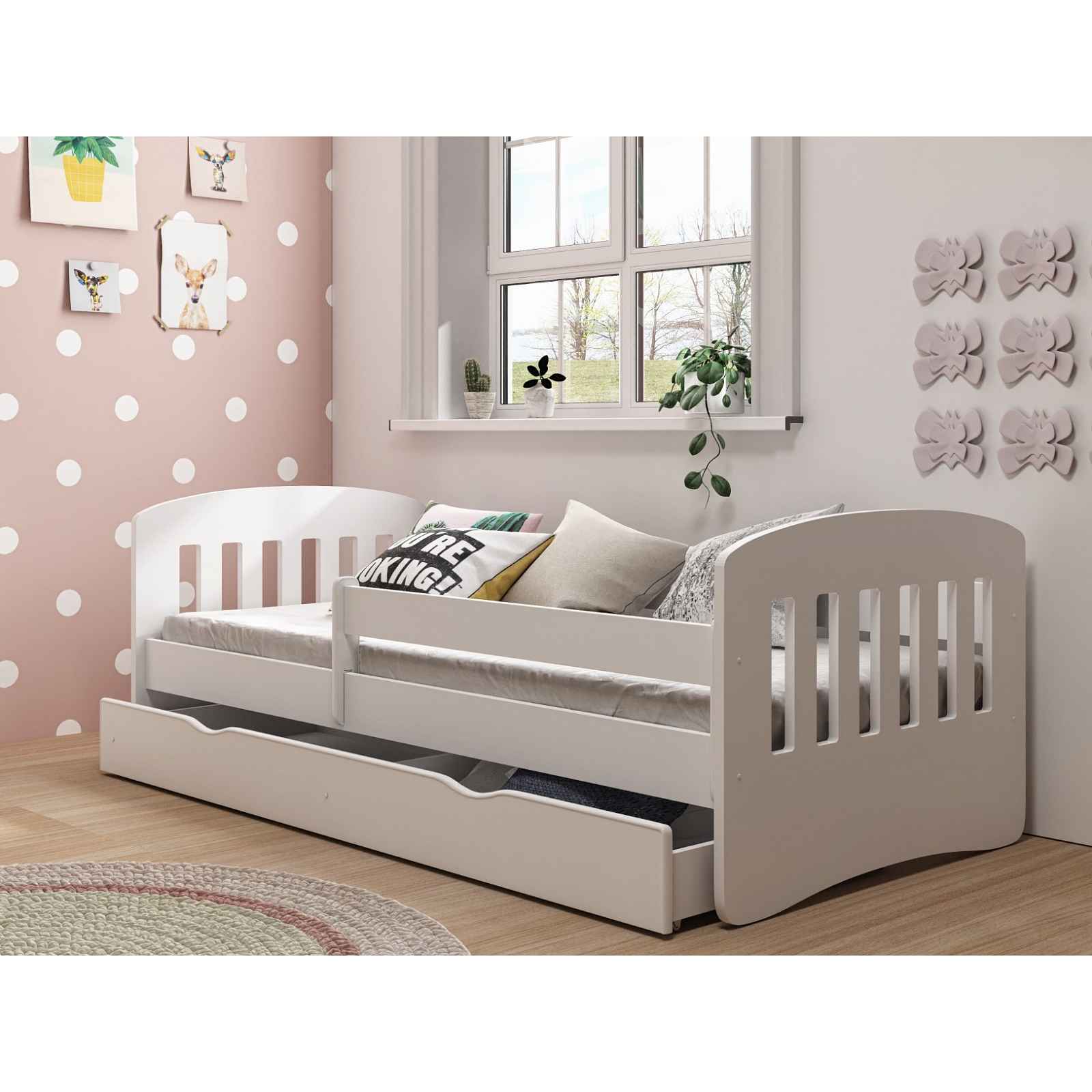 Dětská postel CLASSIC 1 80x140 cm, bílá - CLASSIC 1 bed without mattrress