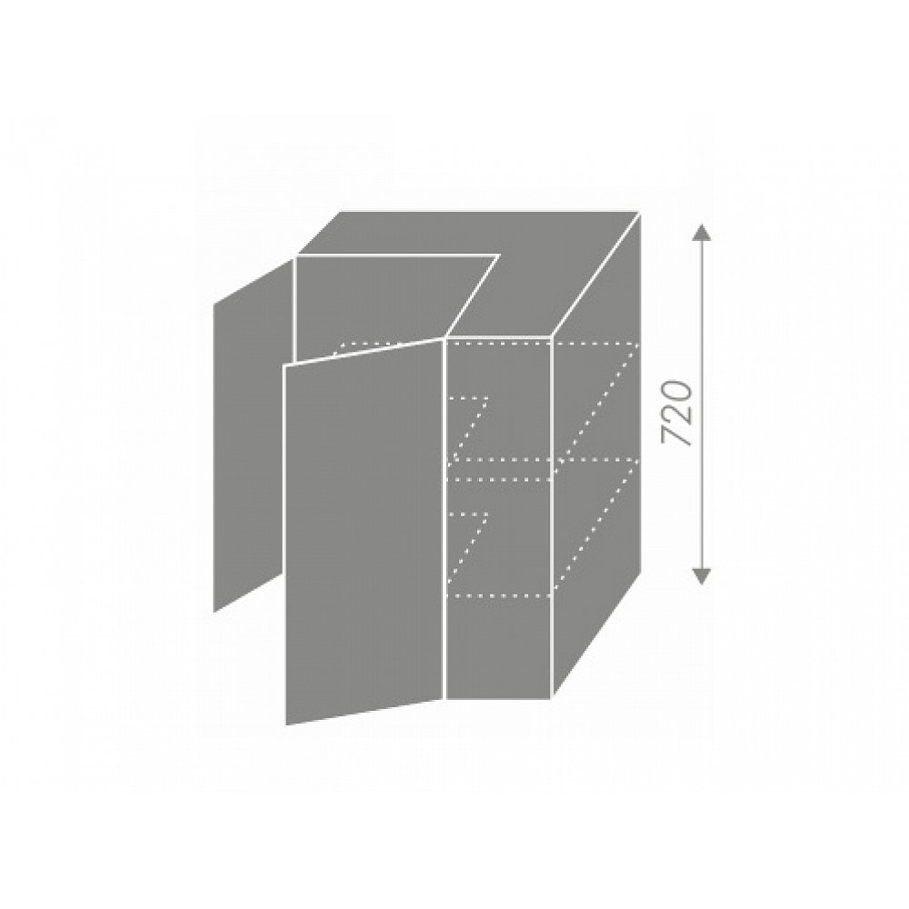 TITANIUM, skříňka horní rohová W12 60, korpus: lava, barva: fino bílé