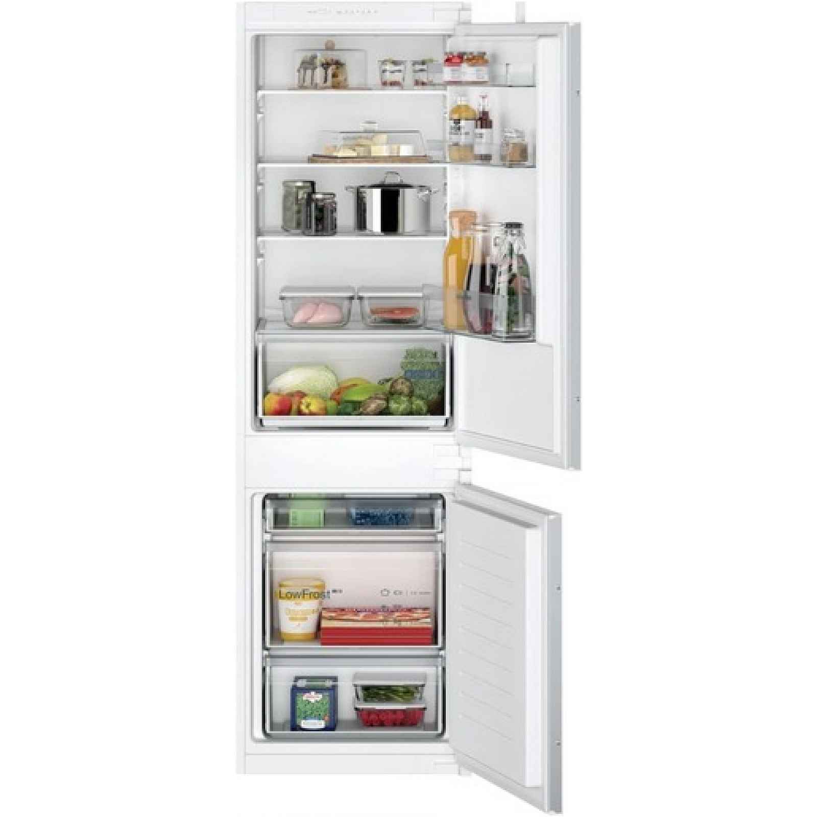 Vestavná lednice Siemens s mrazákem dole 177,2 x 54,1 cm pojezdy KI86VNSE0