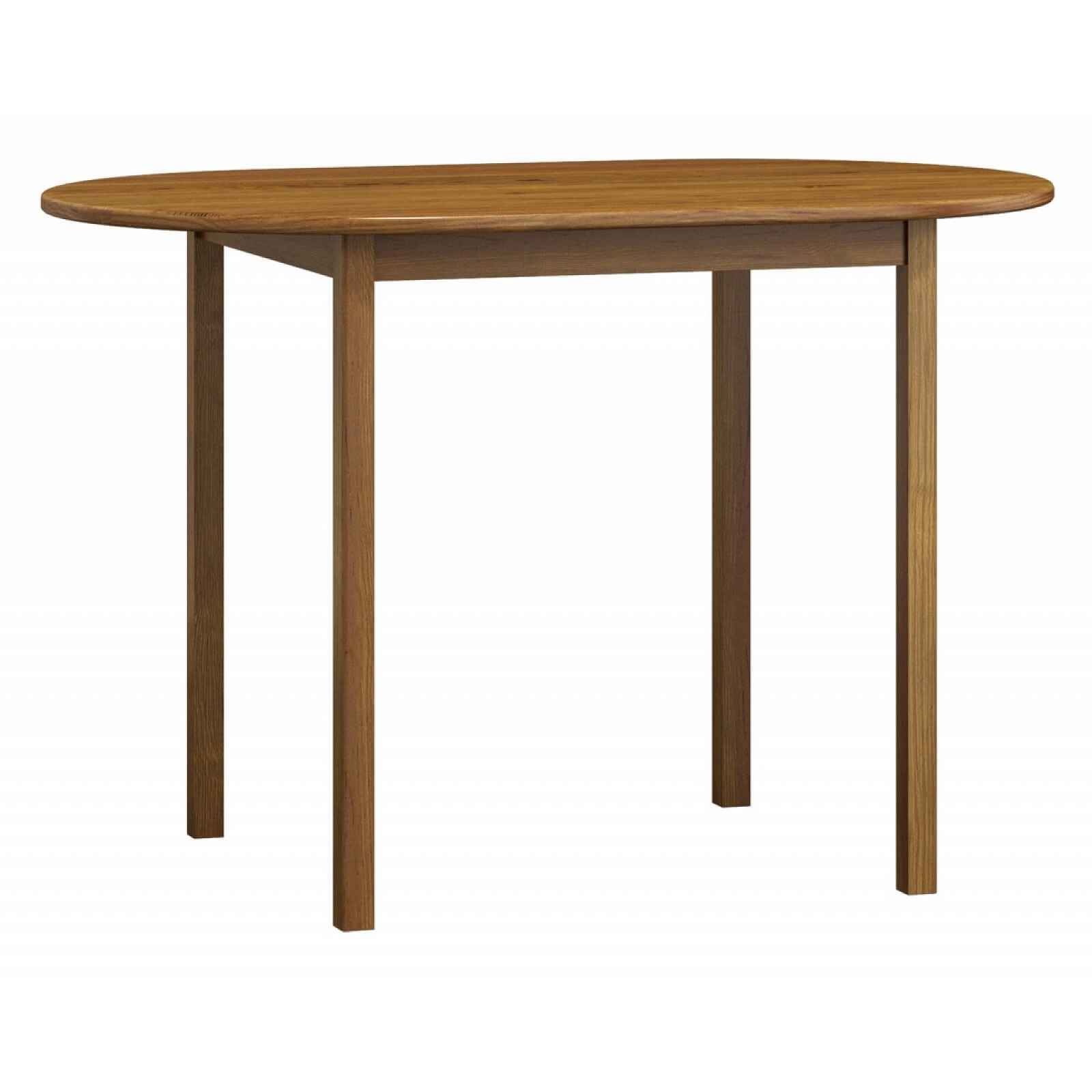 Stůl DASHEN 4, oválný 115x70, masiv borovice, moření: dub