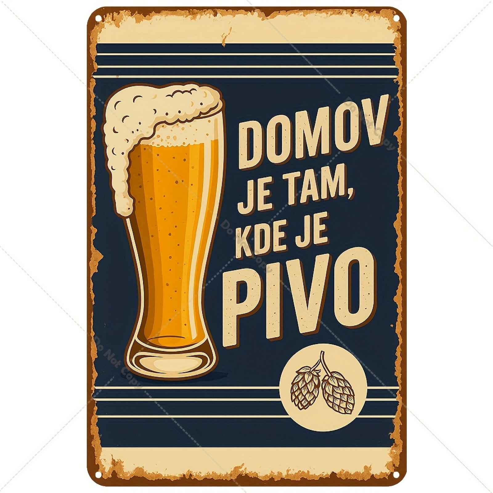 TEMU 1ks Čeští Slogan Retro 20X30Cm | Kovová Nástěnná Dekorace | Vintage Styl Dekorace pro Domov, Restauraci, Kavárnu, Bar, Garáž | Vtipné