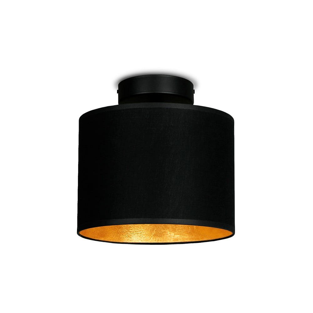 Černé stropní svítidlo s detailem ve zlaté barvě Sotto Luce Mika Elementary XS CP, ⌀ 20 cm