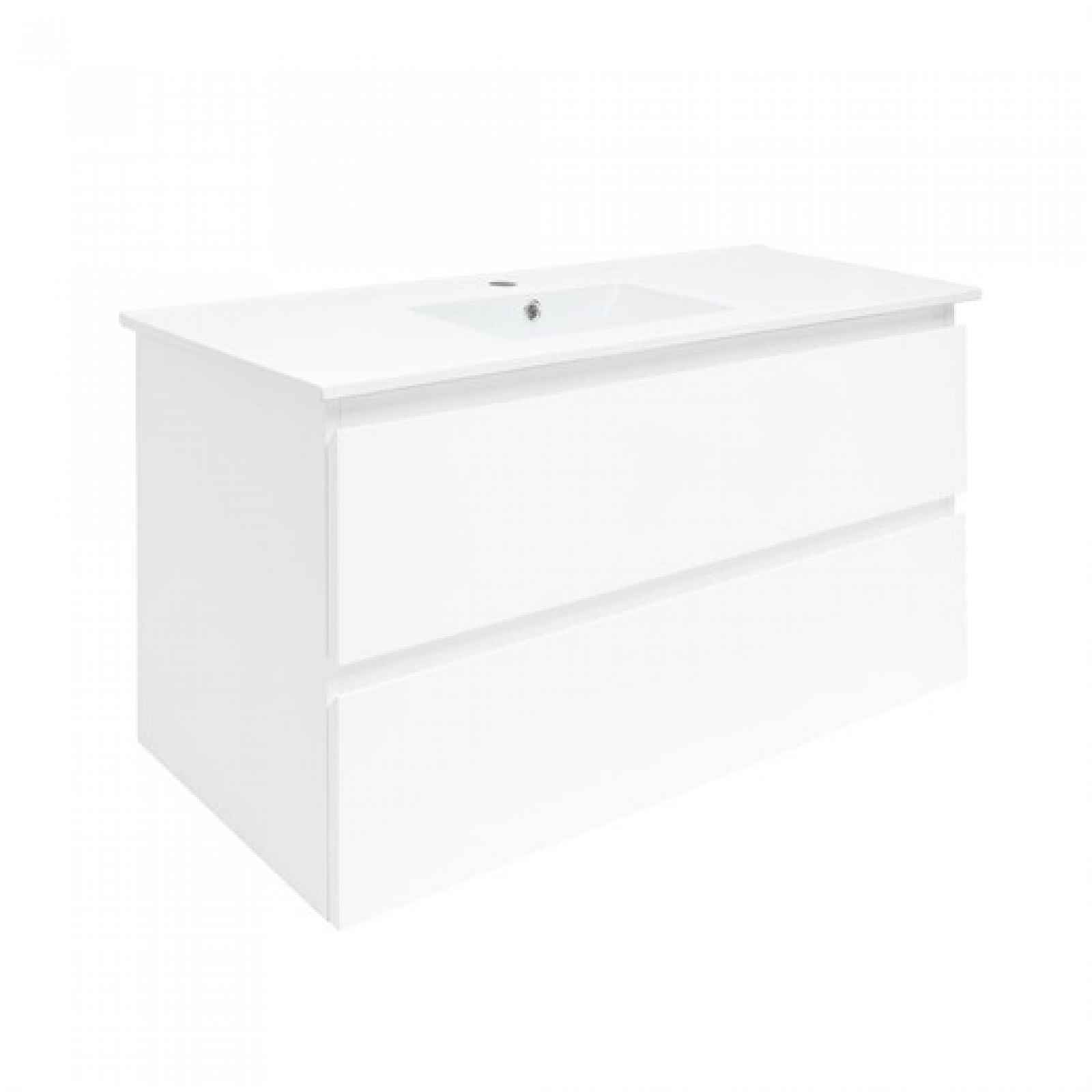 Koupelnová skříňka s krycí deskou SAT B-Way 99x50x45 cm bílá lesk BWAY2100WU4BI