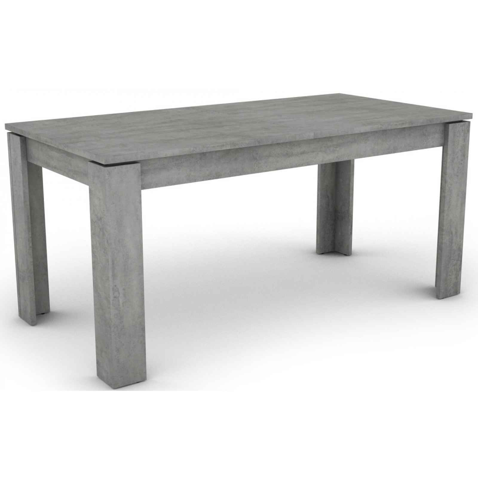 Jídelní stůl Inter 160x80 cm, šedý beton, rozkládací