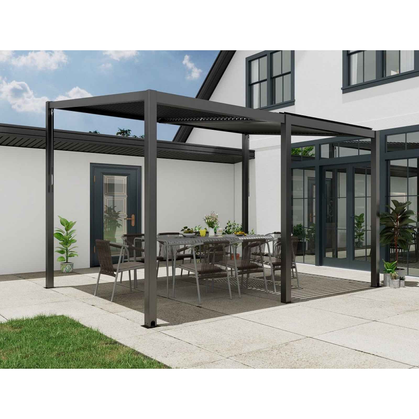 Hliníková pergola 400 x 300 cm antracit