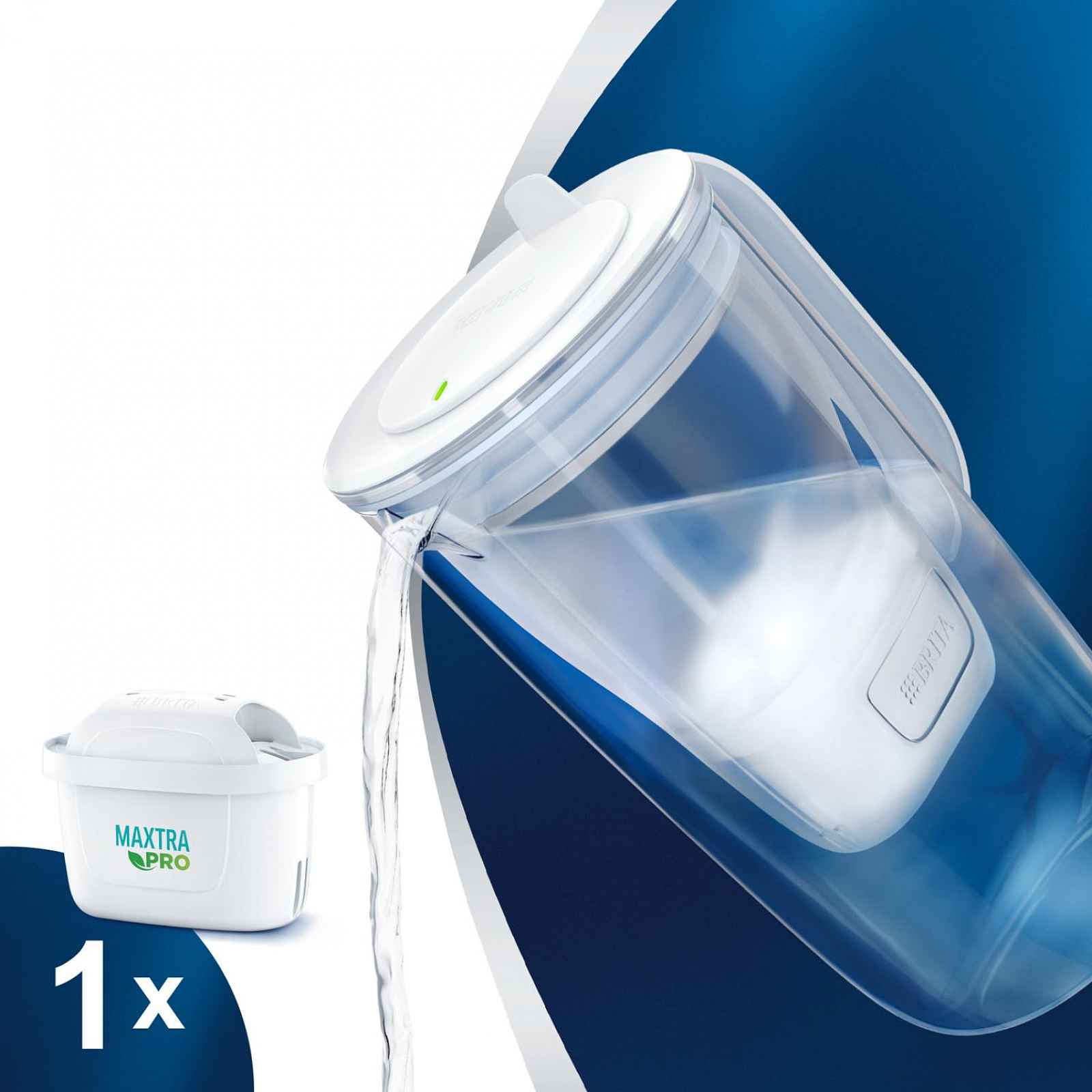 Brita Skleněná filtrační konvice Glass Jug, 2,5 l, světle modrá 1050452