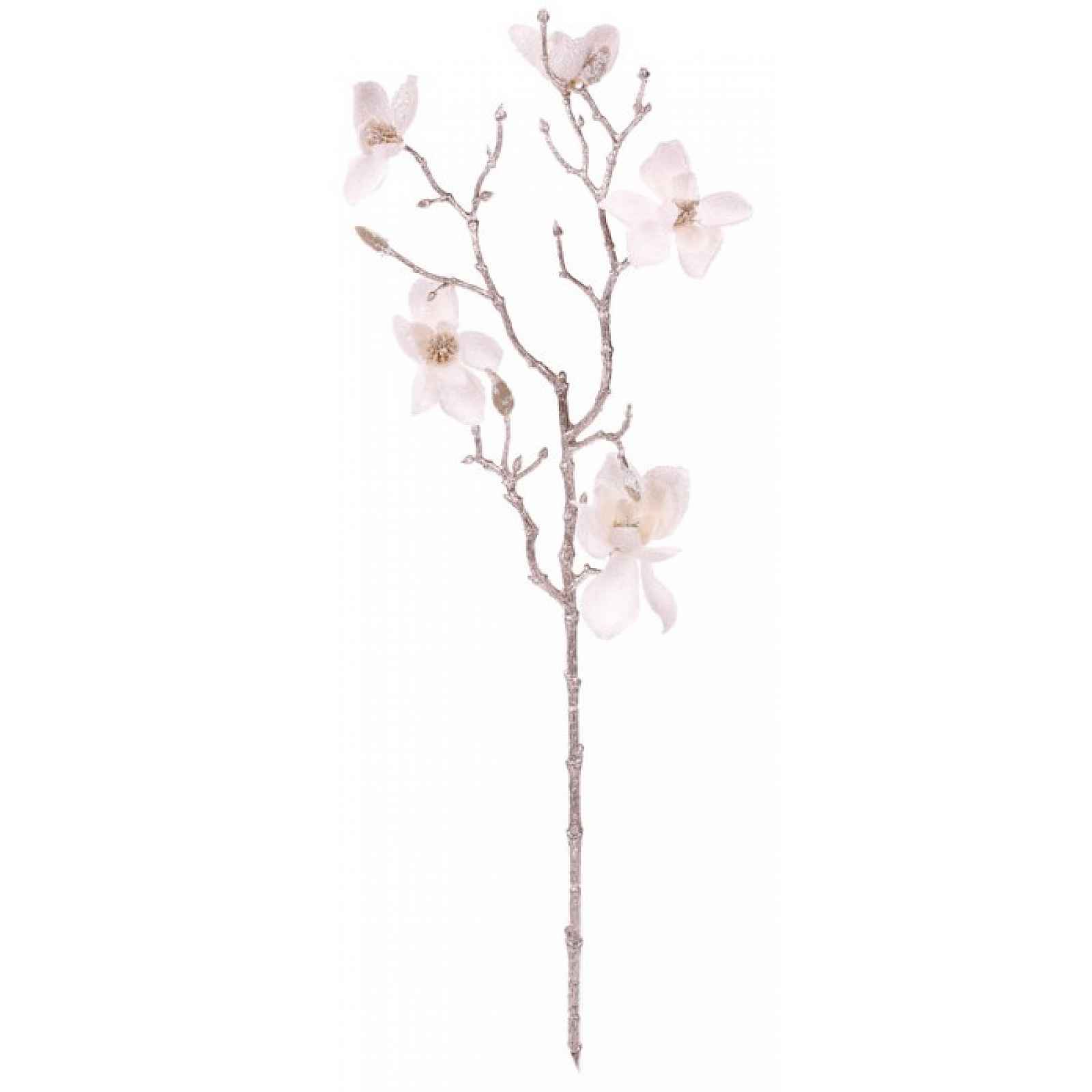 Umělá květina Zasněžená magnolie 65 cm, bílá