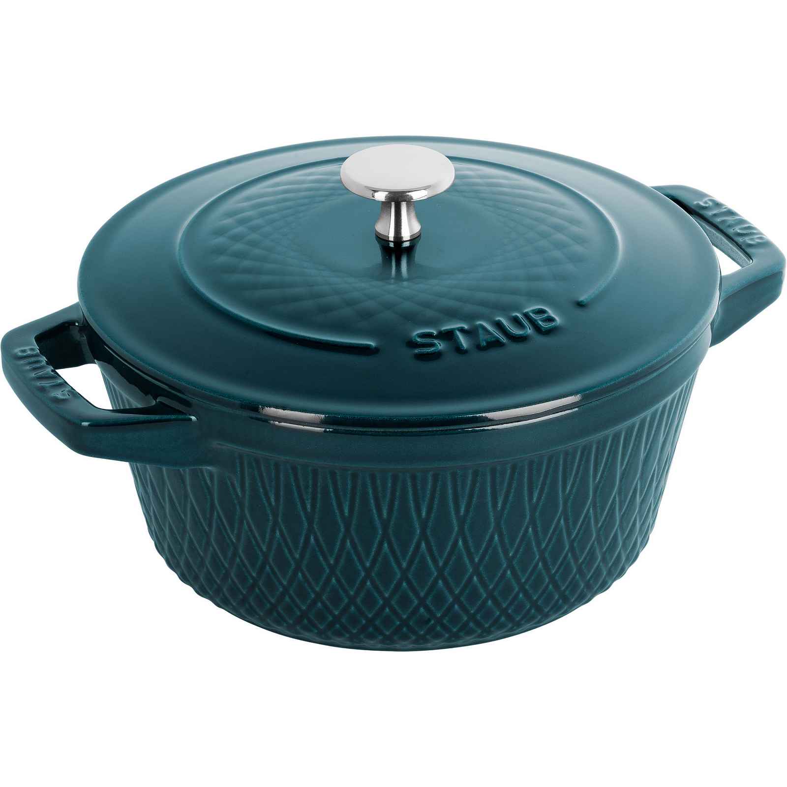 Staub Litinový hrnec s poklicí Cocotte Twist, Ø 24 cm / 4,0 l, mořská modř 1023546