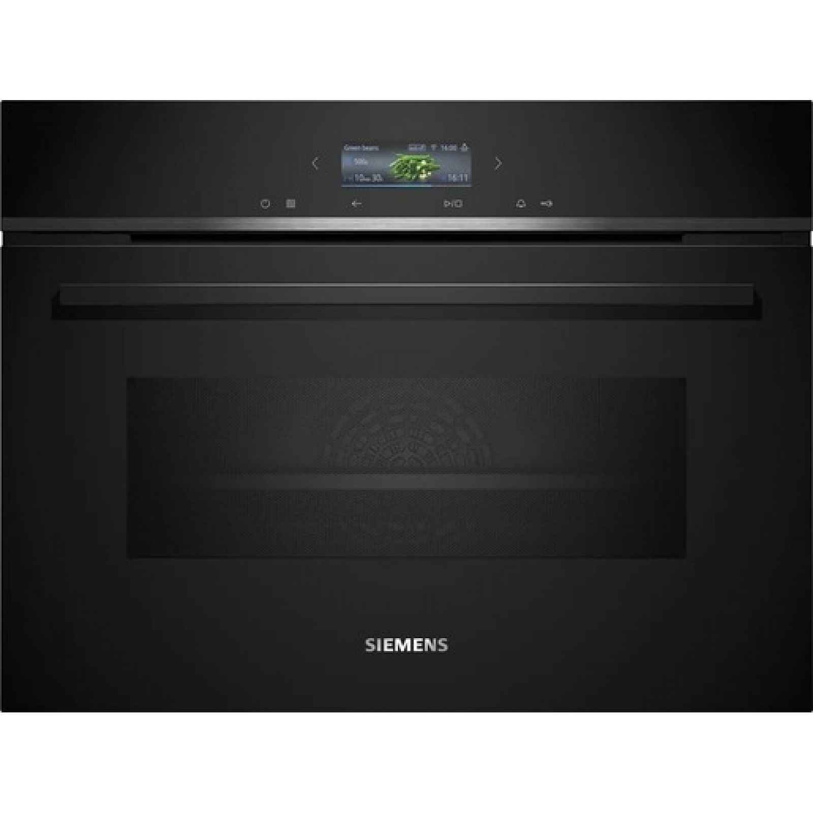 Vestavná kompaktní trouba Siemens s mikrovlnami 60 x 45 cm černá CM724G1B1