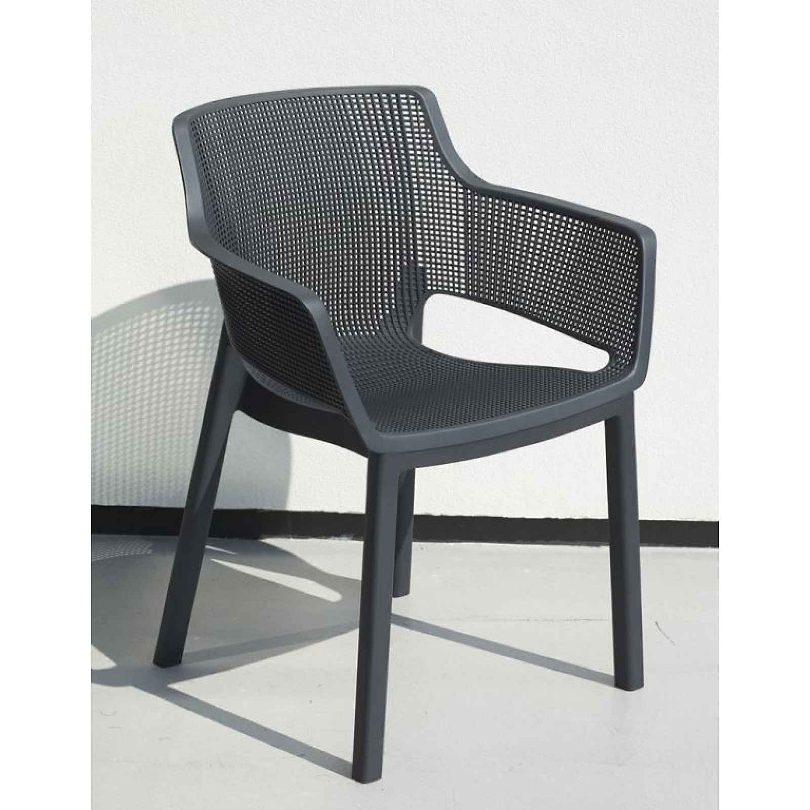 Metalicky šedá zahradní židle Keter Elisa