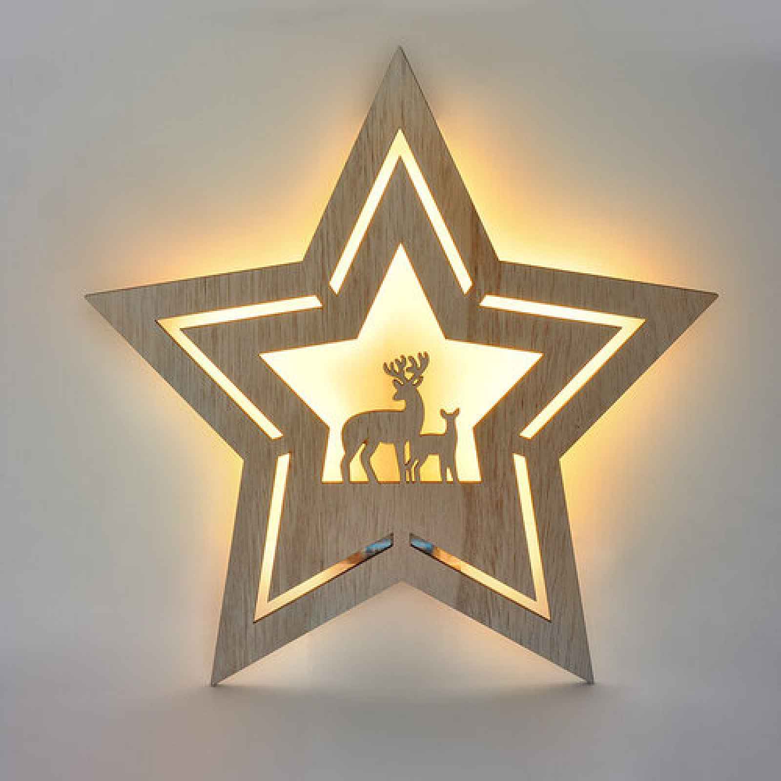 Solight LED nástěnná dekorace vánoční hvězda, 24x LED, 2x AA