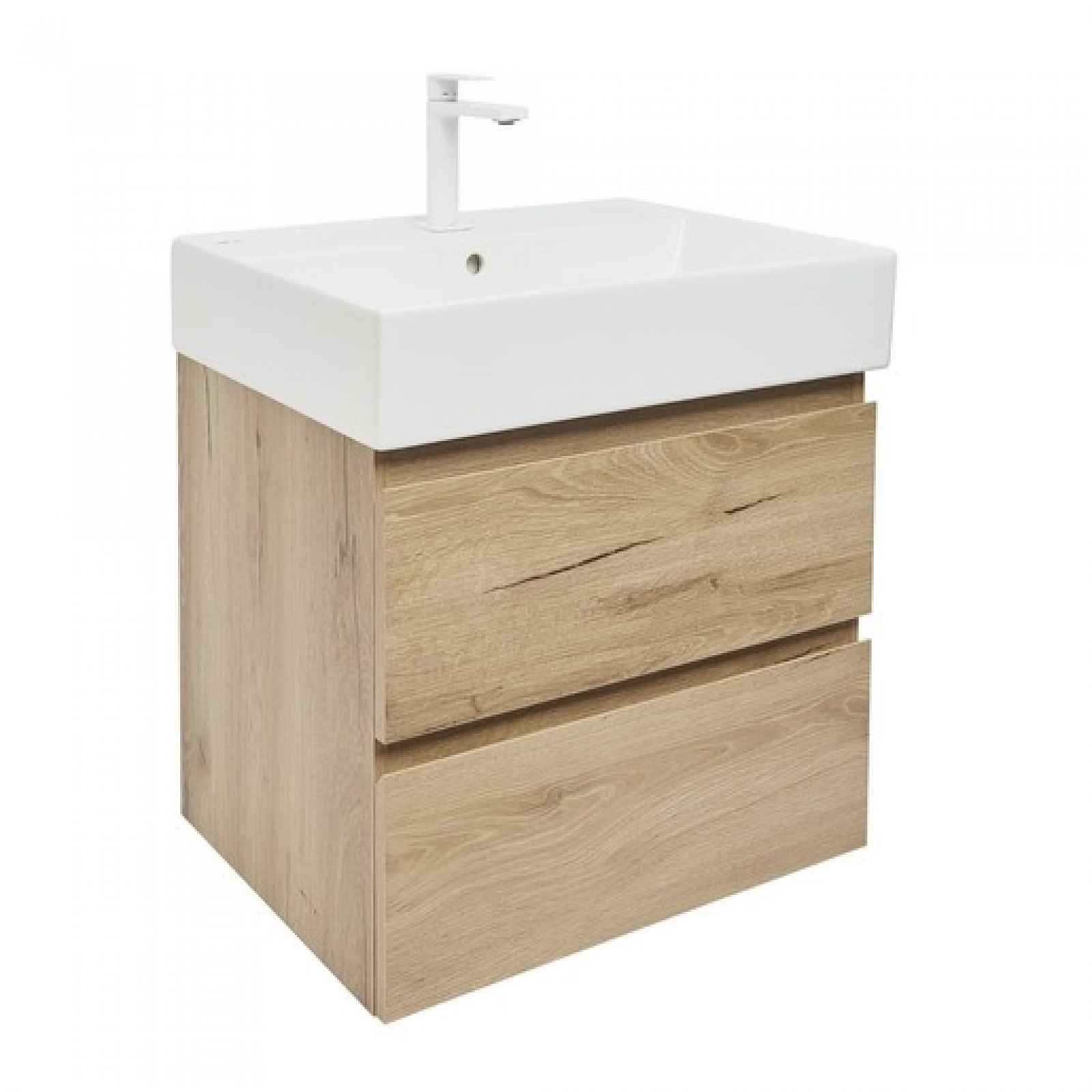 Koupelnová skříňka 2 zásuvková s umyvadlem SAT B-Way 59x50x45 cm dub mat BWAY260OAKU2BBI